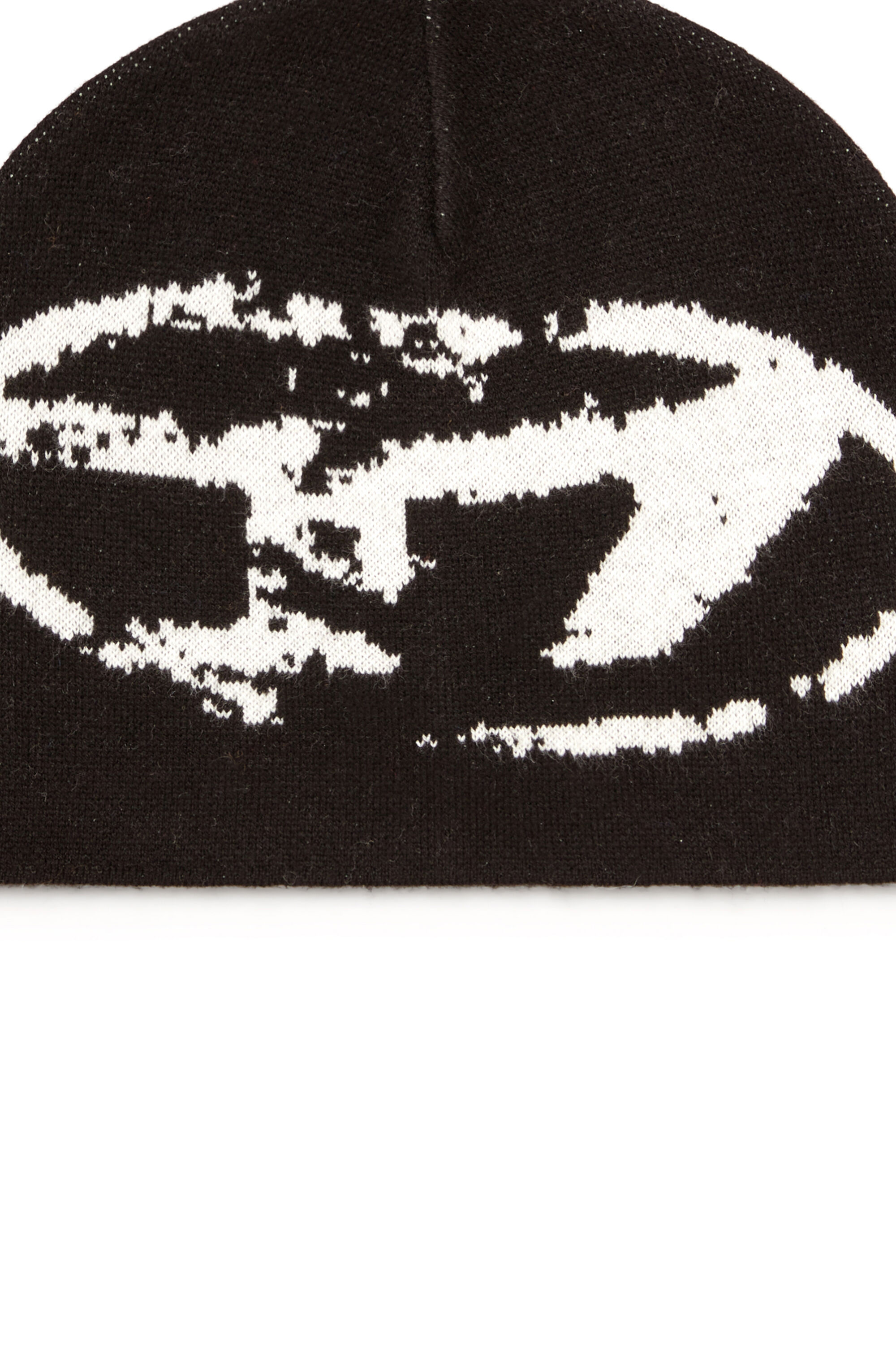 Diesel - K-APITAN, Unisex M&uuml;tze aus Wollmischung mit Oval D Logo in Schwarz - 3