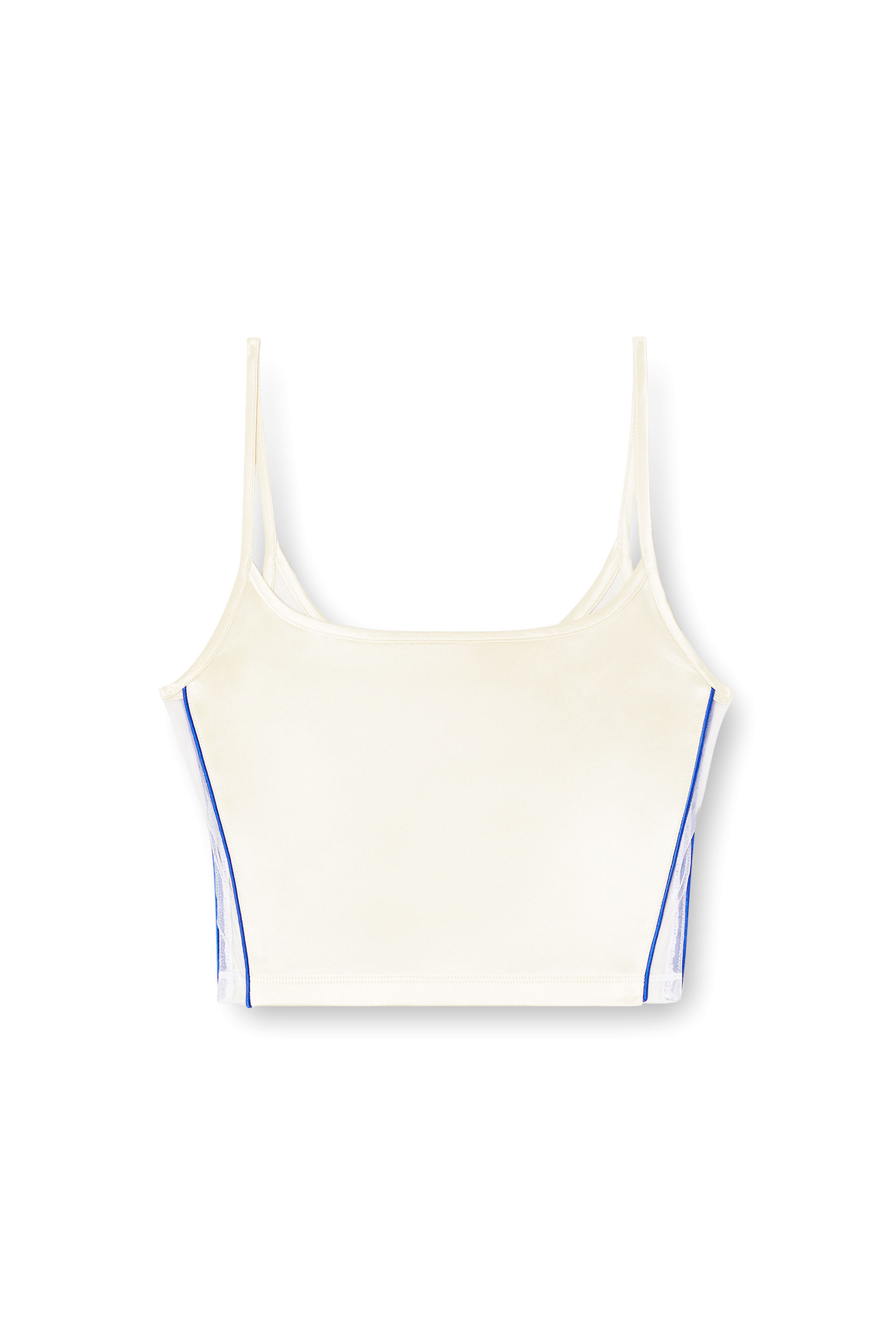 Diesel - T-RUTH, Damen Tanktop aus Strick und Satin mit Paspelierung in Weiß - 2