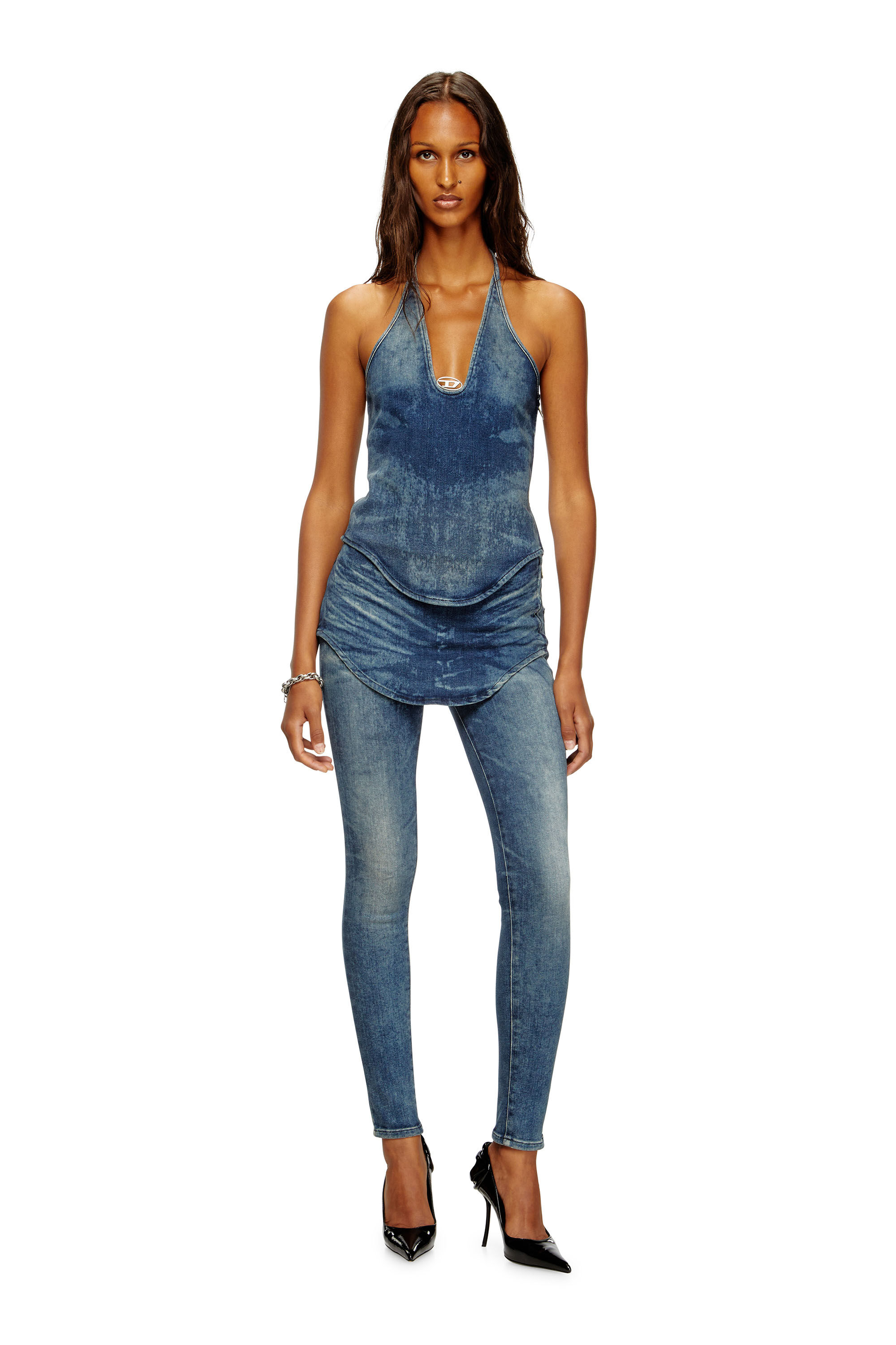 Diesel - Slim Jeans D-Gnol 09M95 Donna, Blu medio - Image 1