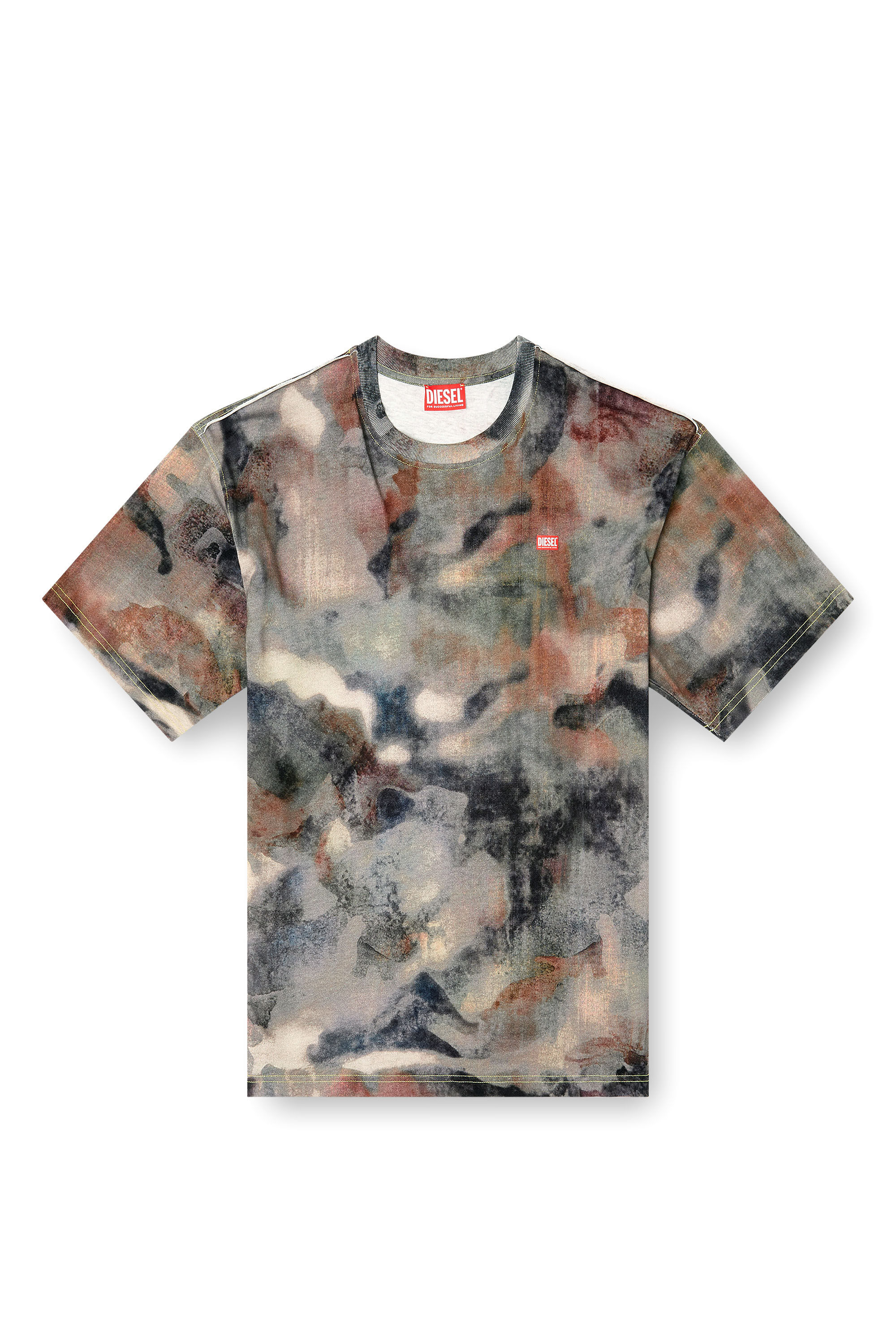 Diesel - T-BOXT-V7, Herren Schweres Baumwoll-T-Shirt mit Camouflage-Print in Gr&uuml;n/Braun - 2