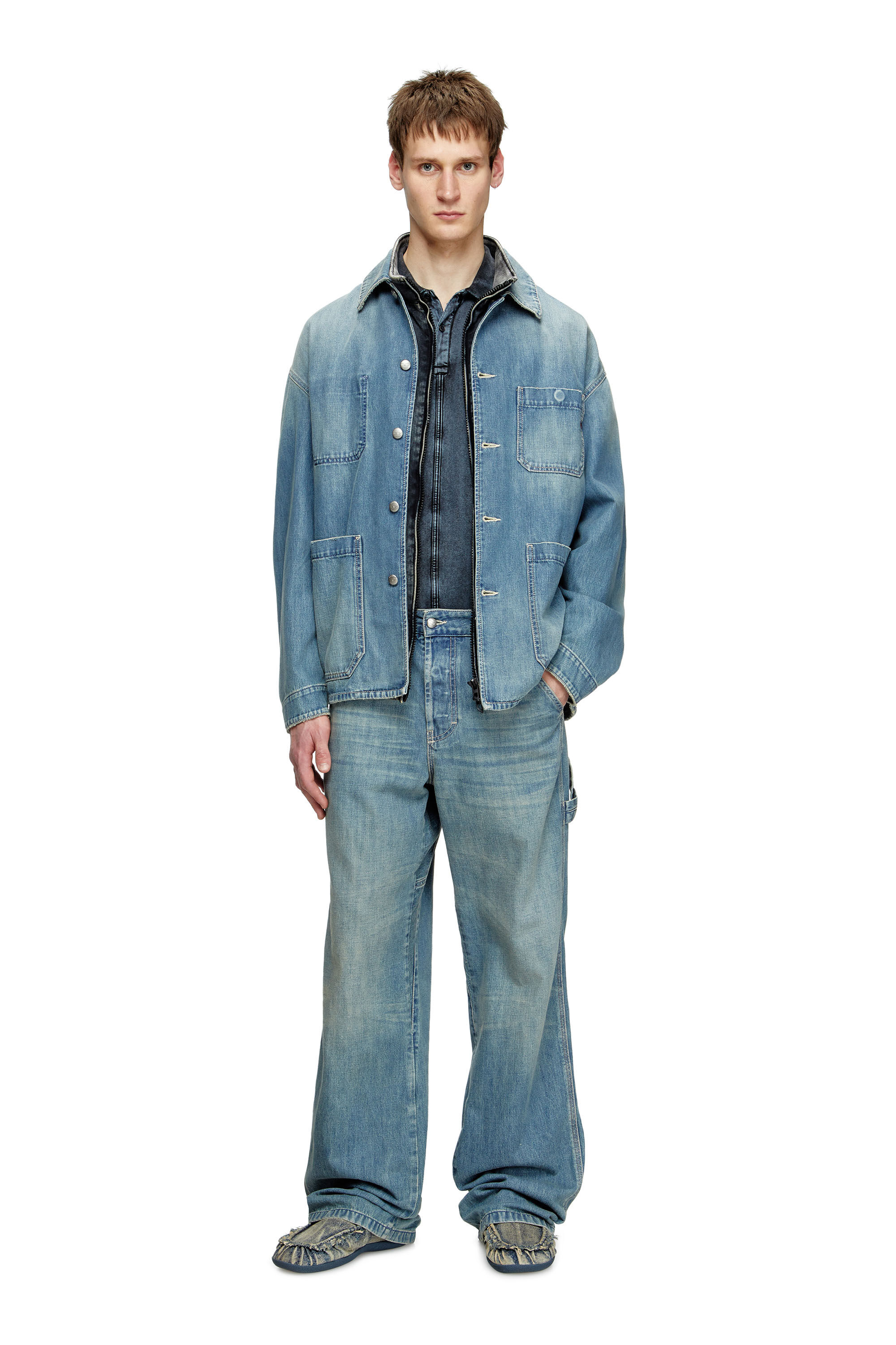 Diesel - D-STACK-U, Veste en denim de style utilitaire Mixte in Bleu - 1