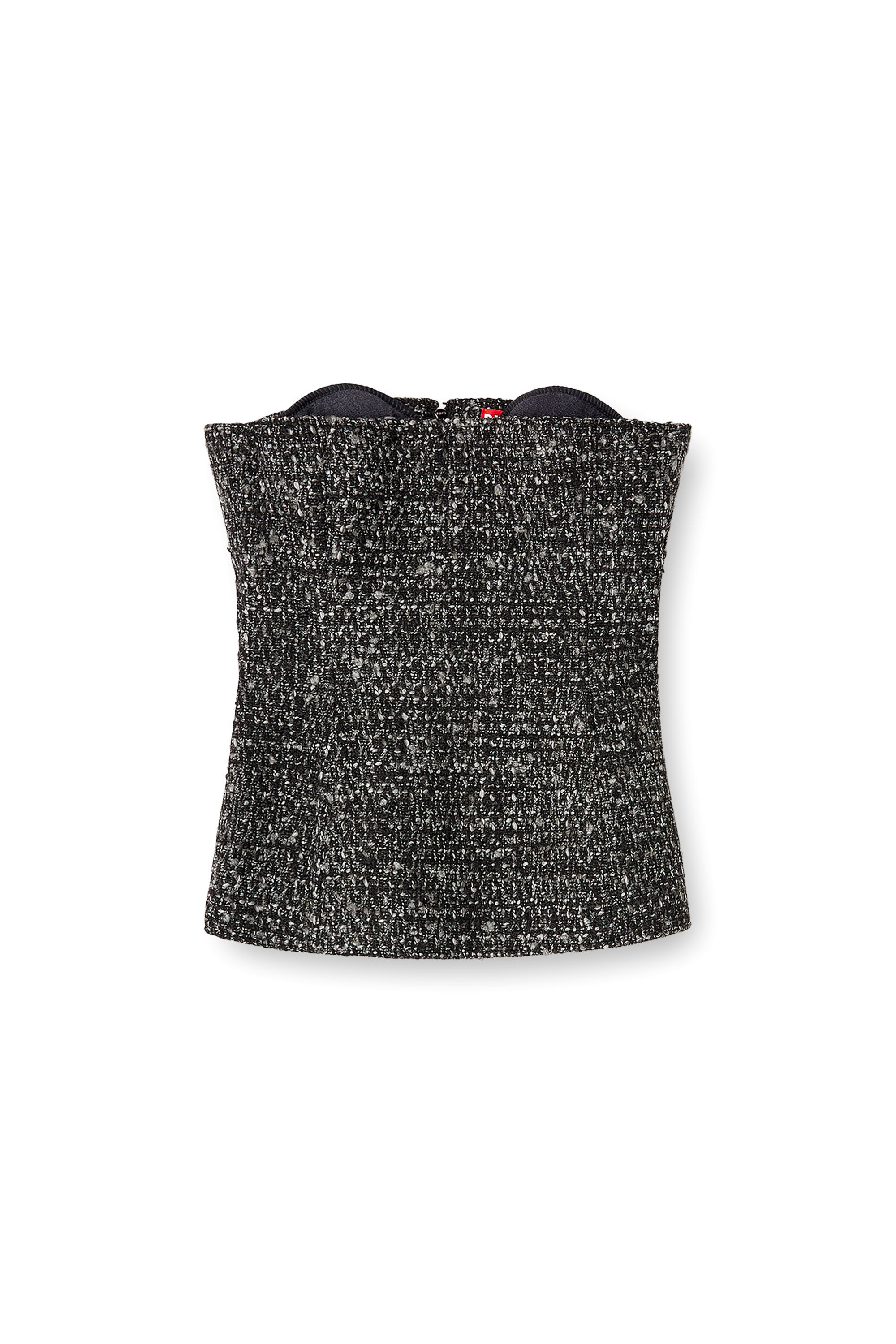 Diesel - T-ORSET, Damen Bouclé-Korsett-Oberteil mit ultra-tiefem Schnitt in Schwarz - 2