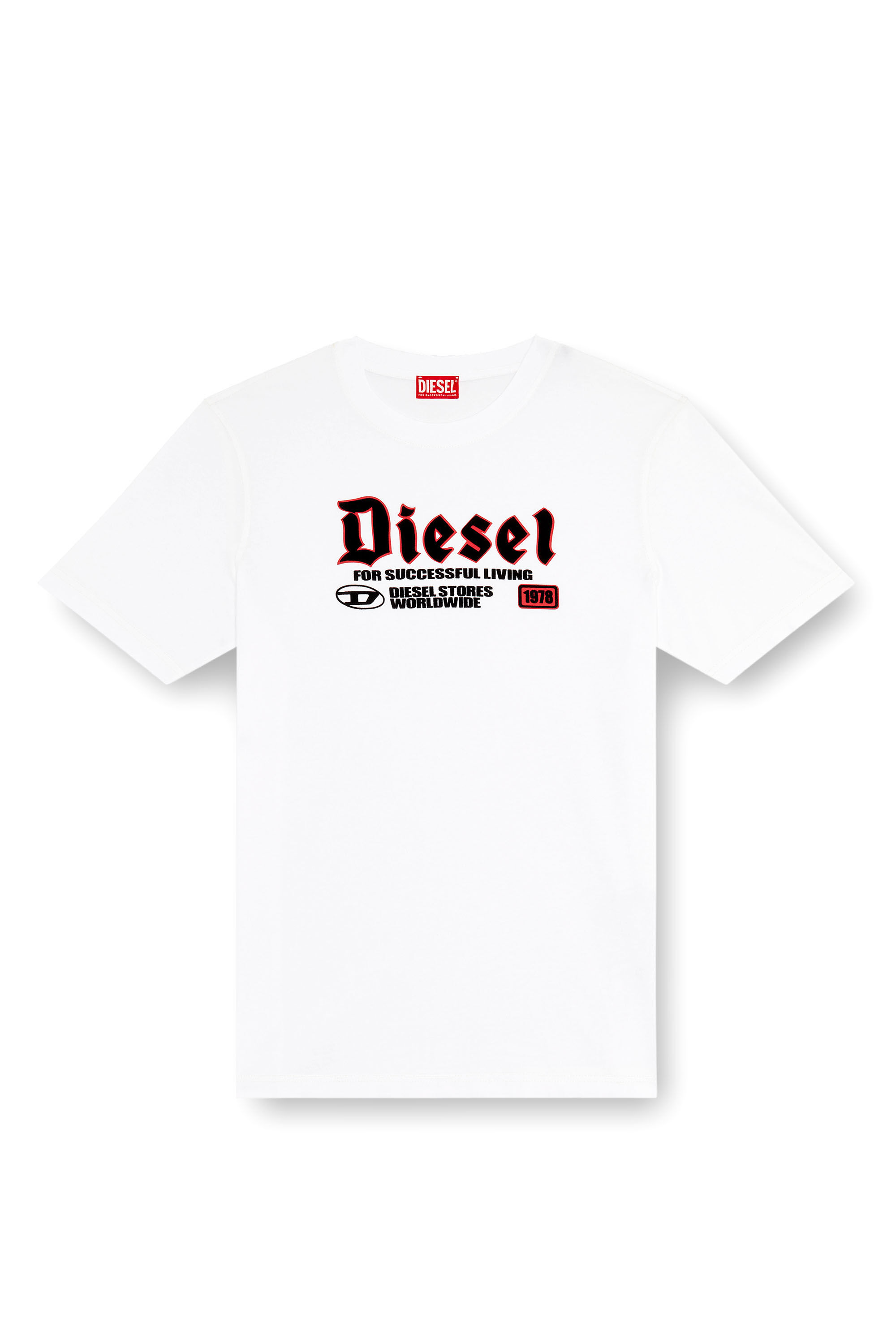 Diesel - T-ADJUST-K1, Uomo T-shirt con stampa Diesel flock in Bianco - Image 2
