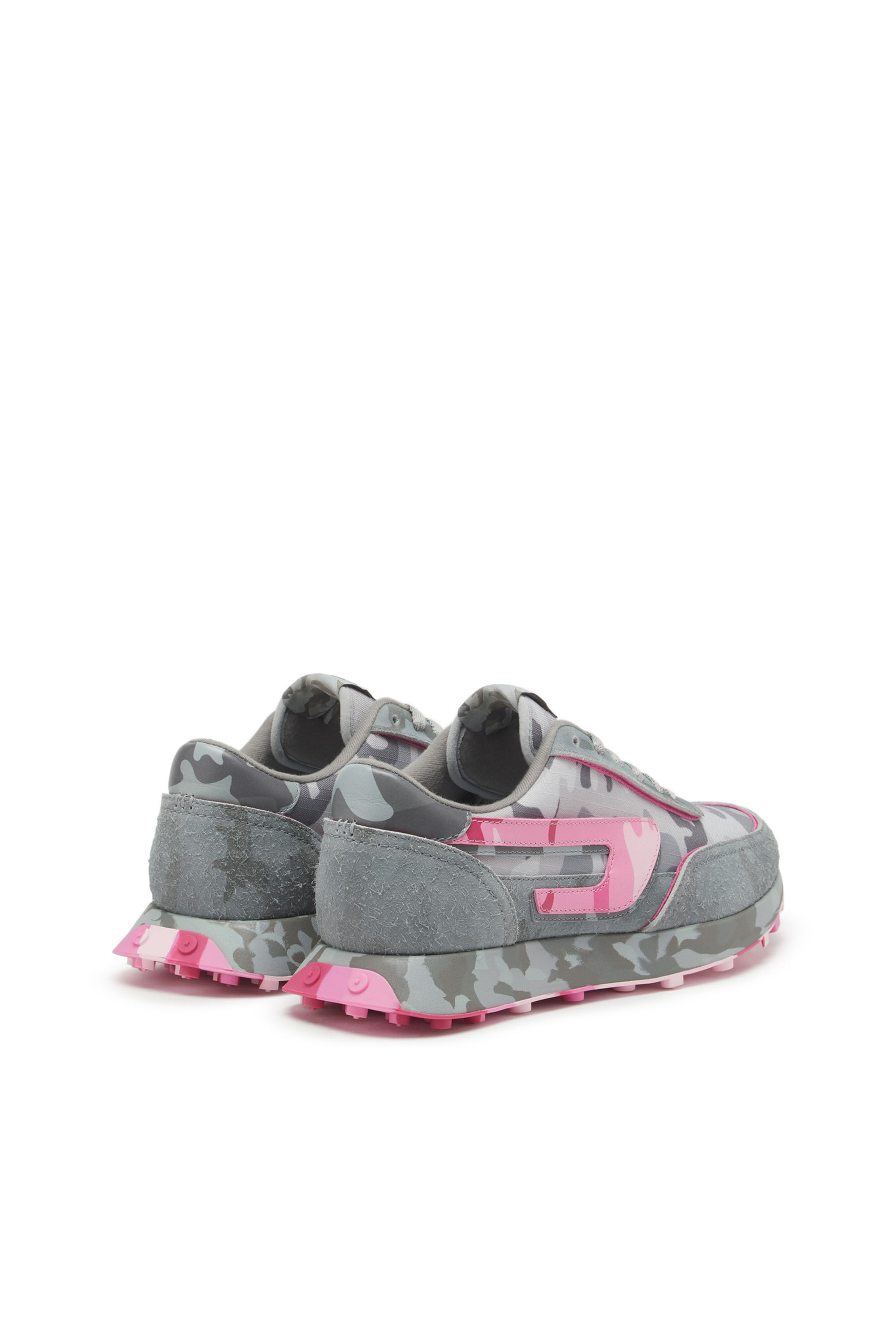 Diesel - S-RACER LC W, Damen S-Racer Lc W - Low Top-Sneakers mit Camouflage-Print in Grau/Rosa - 3