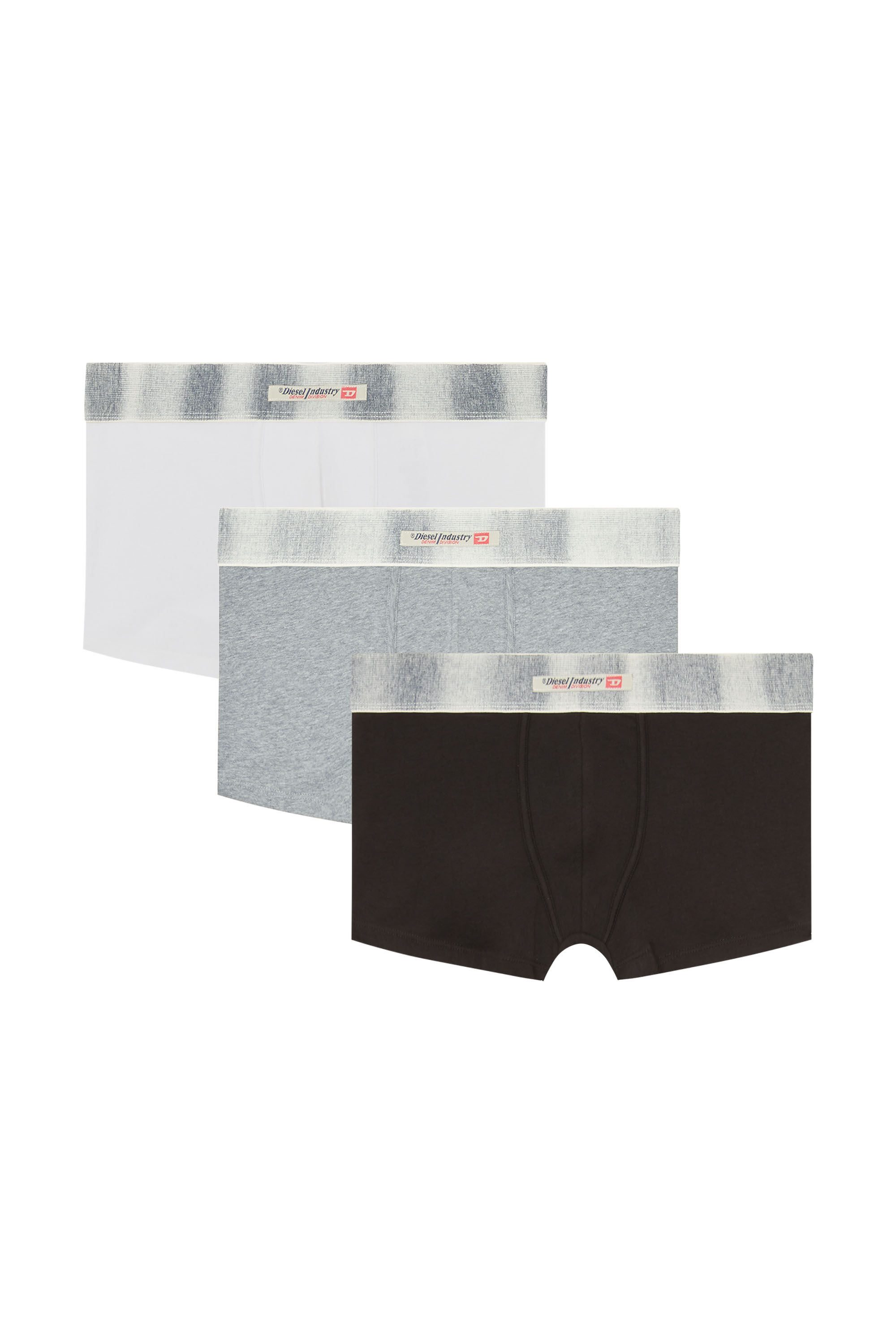Diesel - DAMIEN-DNM-3PACK, Set da tre boxer in cotone elasticizzato con fascia in raso Uomo in Multicolor - 2