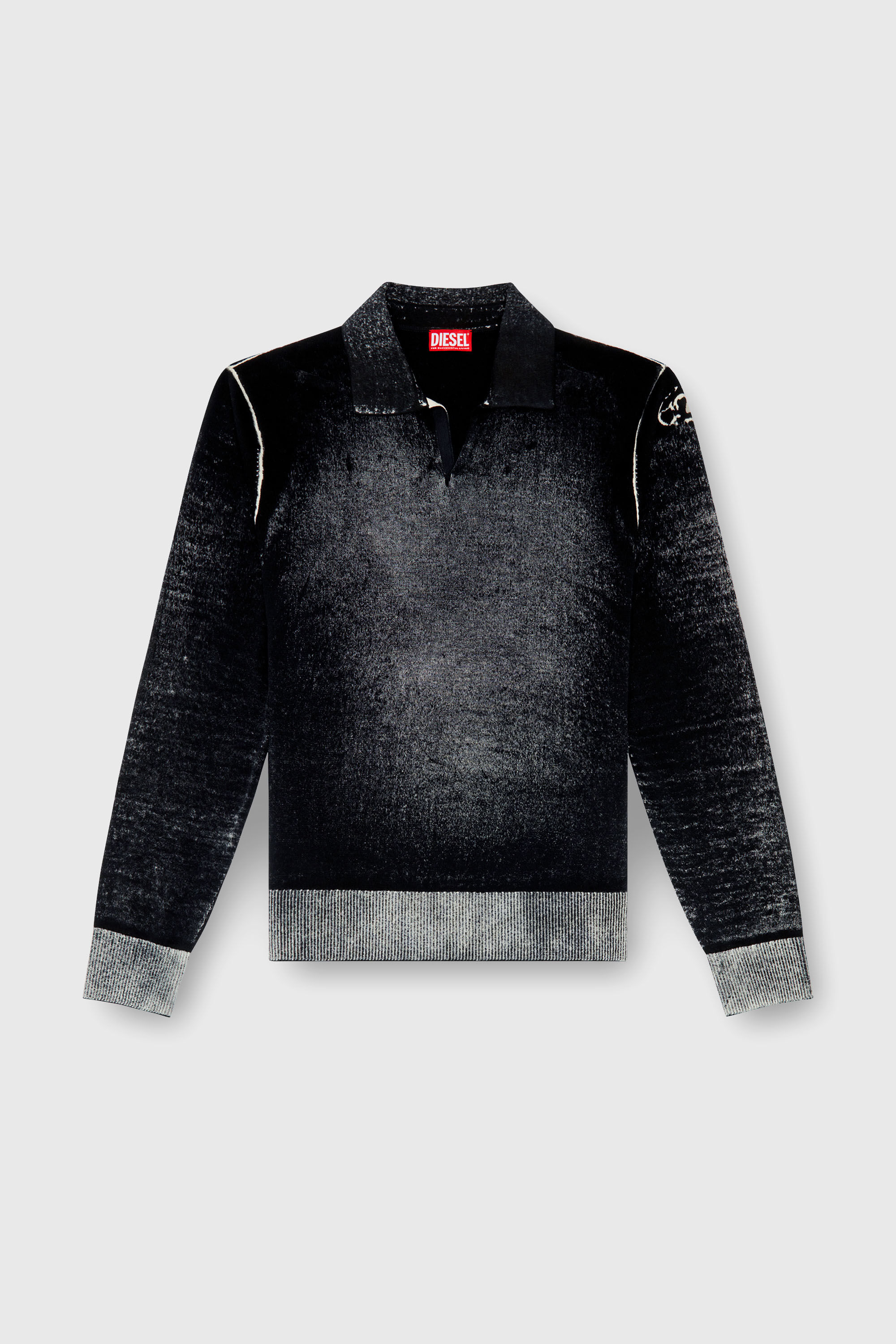 Diesel - K-LORENZO, Maglia polo stampata al contrario Uomo in Nero - 2