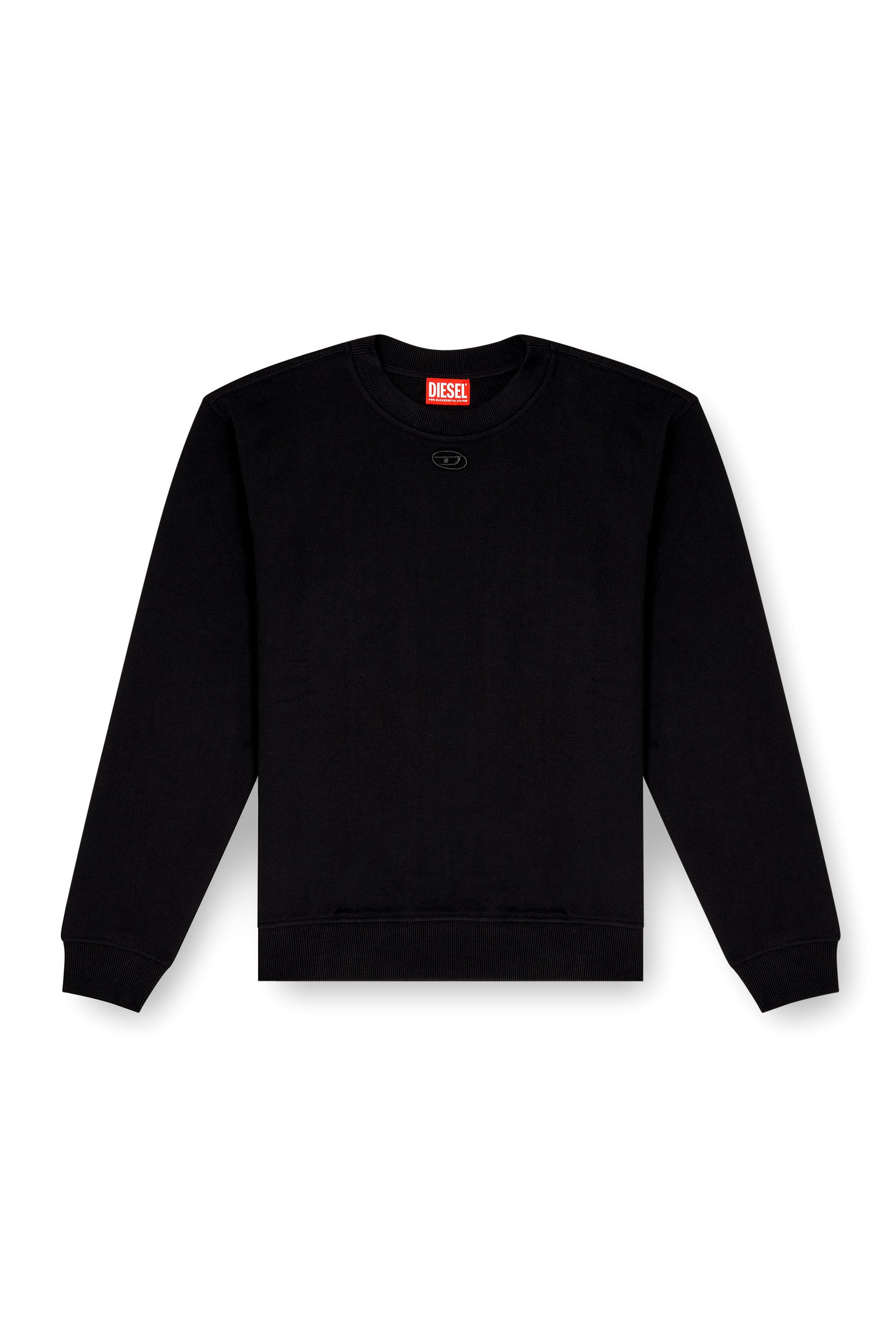 Diesel - F-NORMY-OD, Damen Baumwollsweatshirt mit ovaler D-Stickerei in Schwarz - 2
