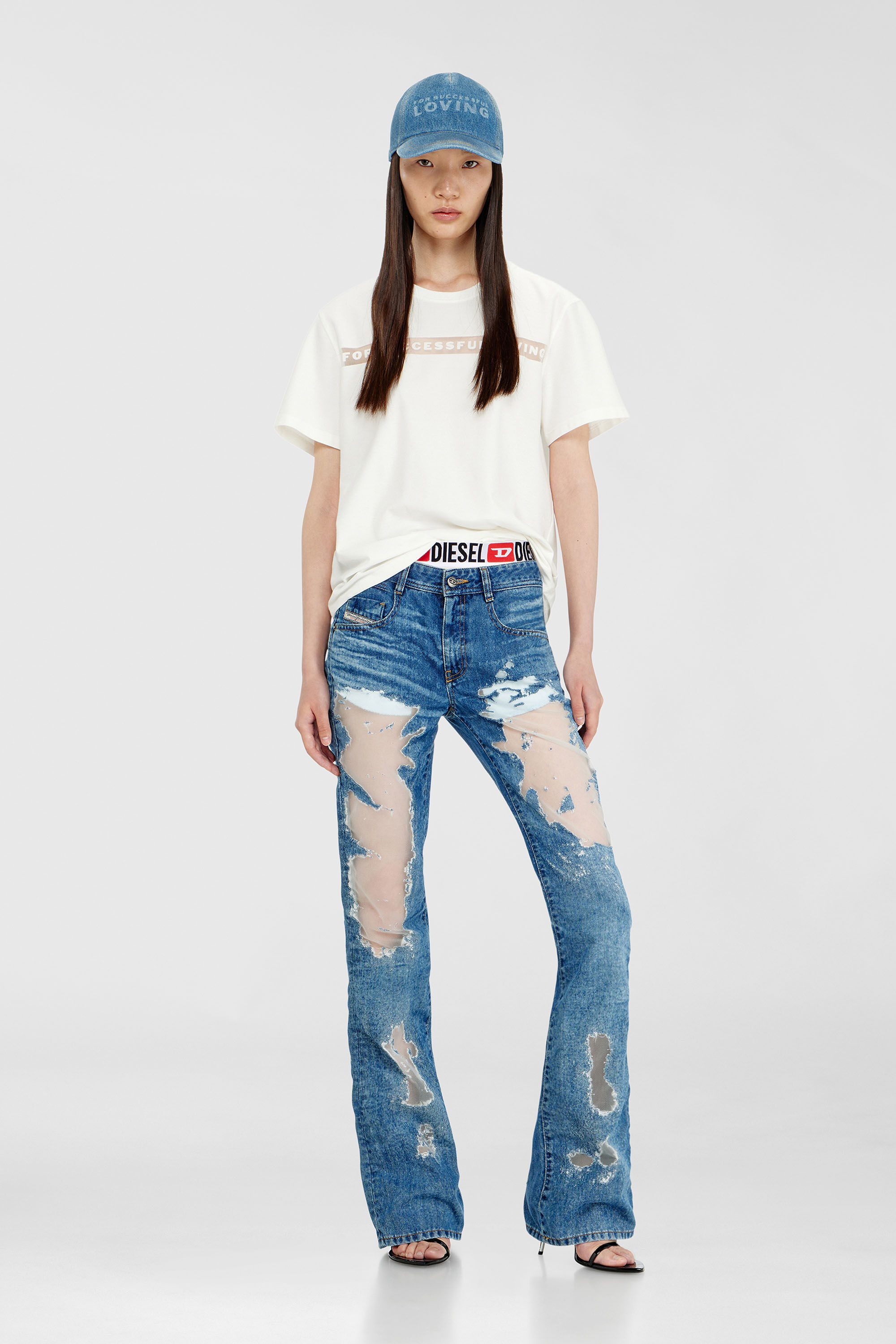 Diesel - PR-T-NOTS-CHI-R, Unisex T-Shirt mit For Successful Loving Logo in Wei&szlig; - 6