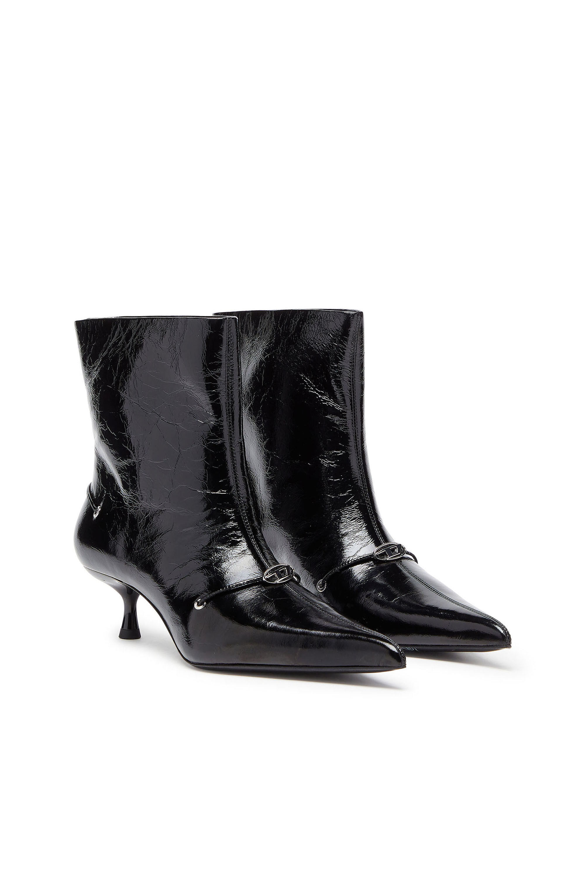 Diesel - D-JEWELS  40 TUBE, D-Ten&Half - Bottines en cuir naplak Femme in Noir - 2