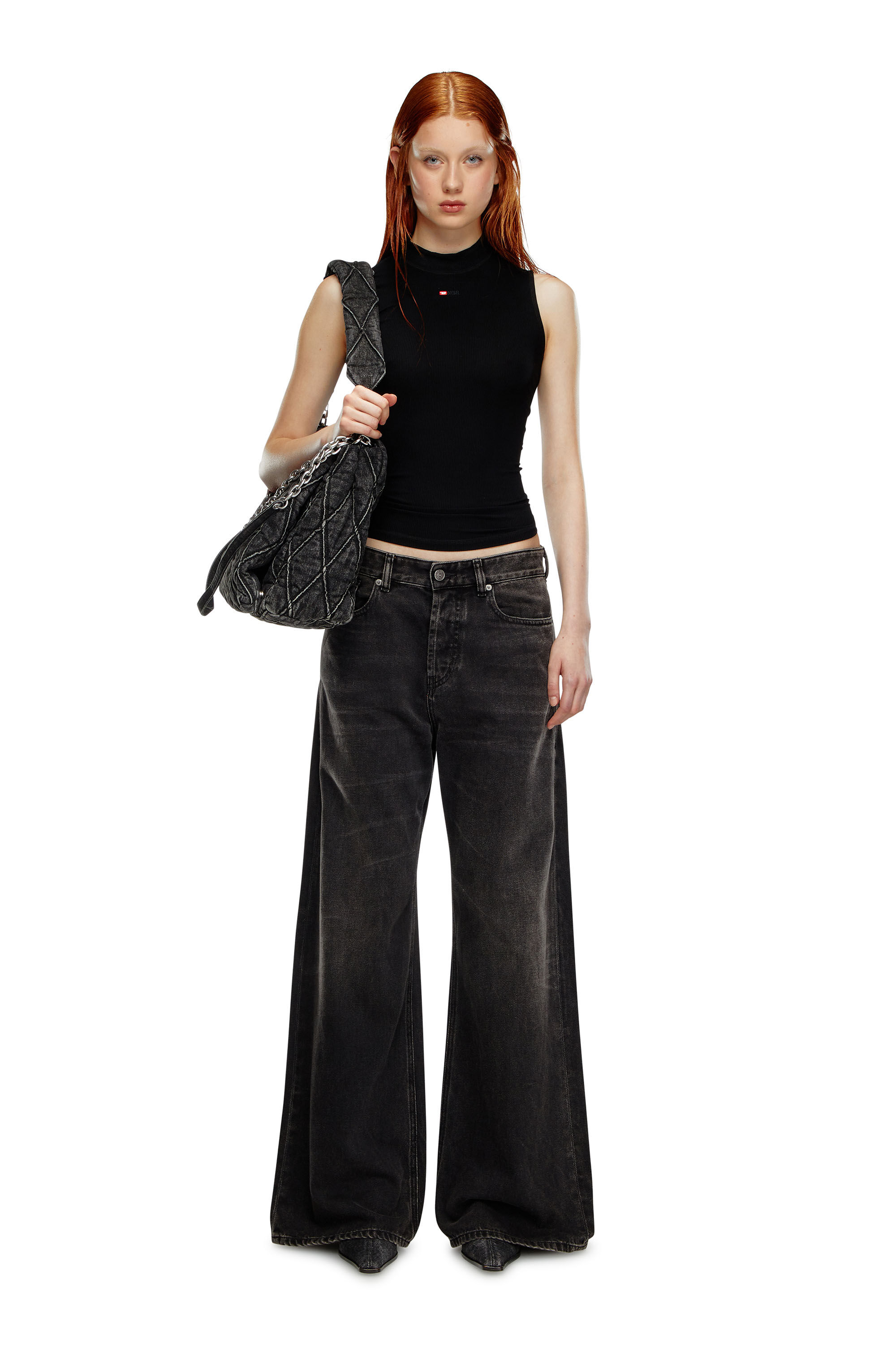 Diesel - Relaxed Jeans 1996 D-Sire 09J96 Donna, Nero/Grigio scuro - Image 1