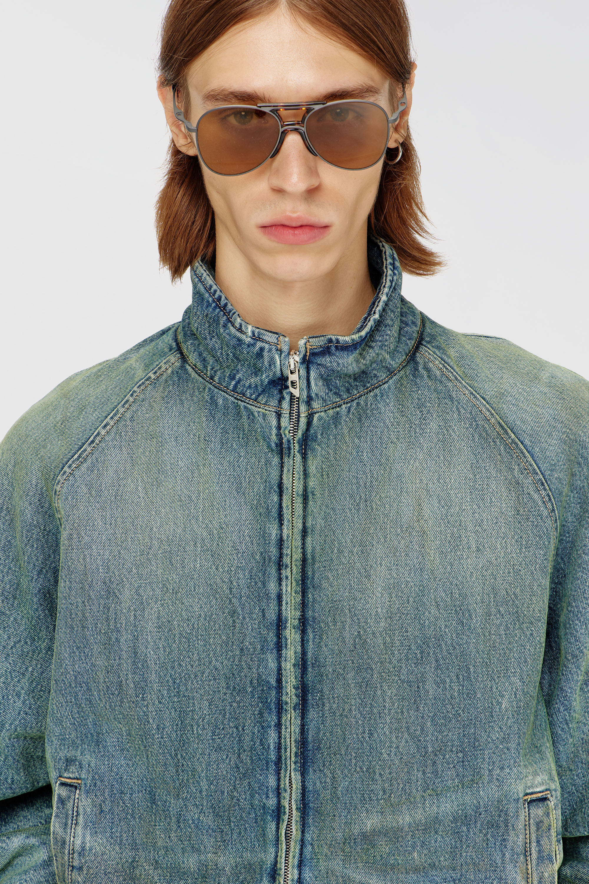 Diesel - D-BARUS-FSJ2, Herren Steppjacke aus Denim mit Knitter- und Used-Effekt in null - 5