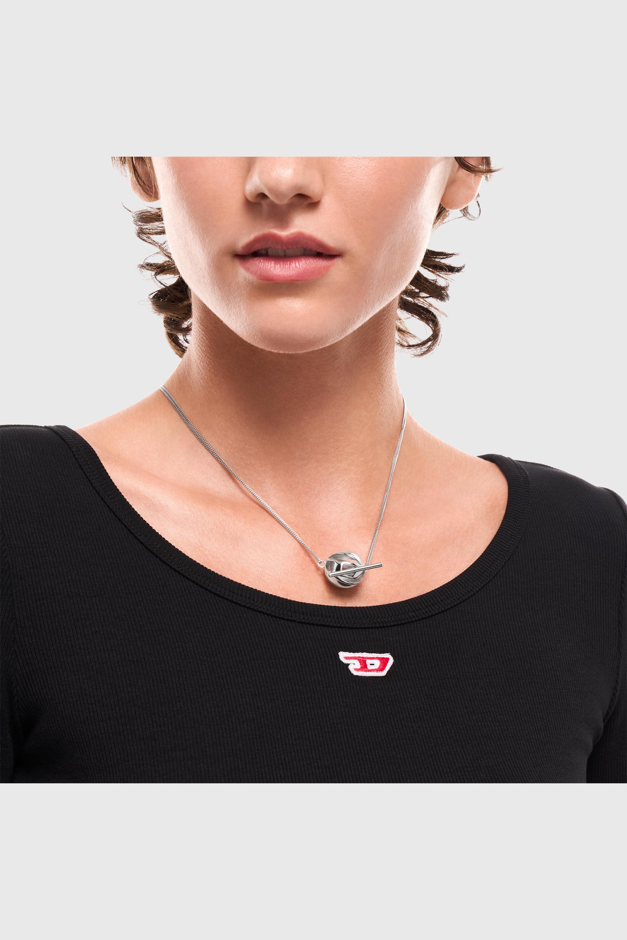 Diesel - DX1716040, Collana con pendente in acciaio inox Unisex in Argento - 4