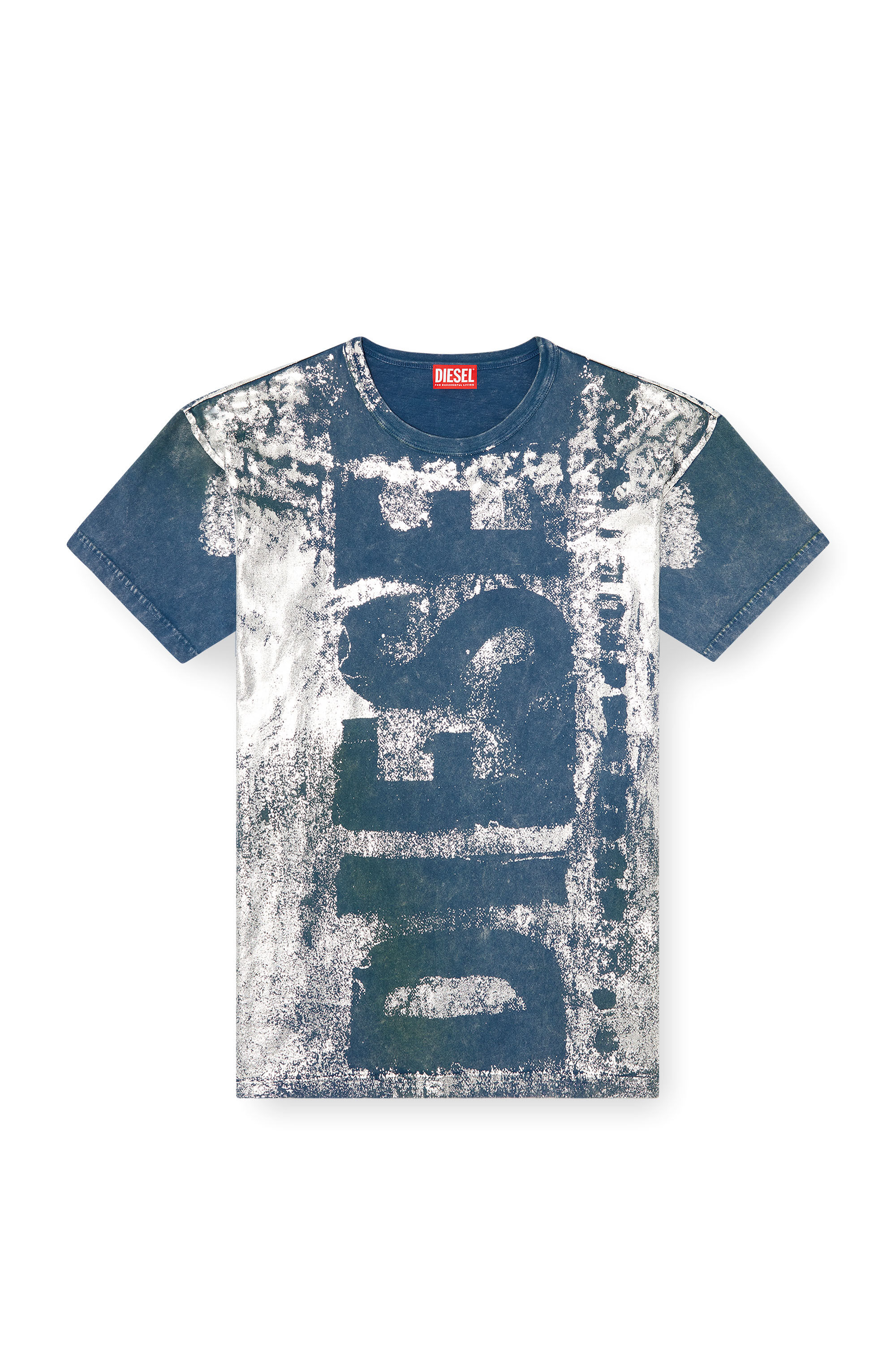 Diesel - T-BOXT-R2, T-shirt con logo ed effetti metallizzati Uomo in Blu - 2