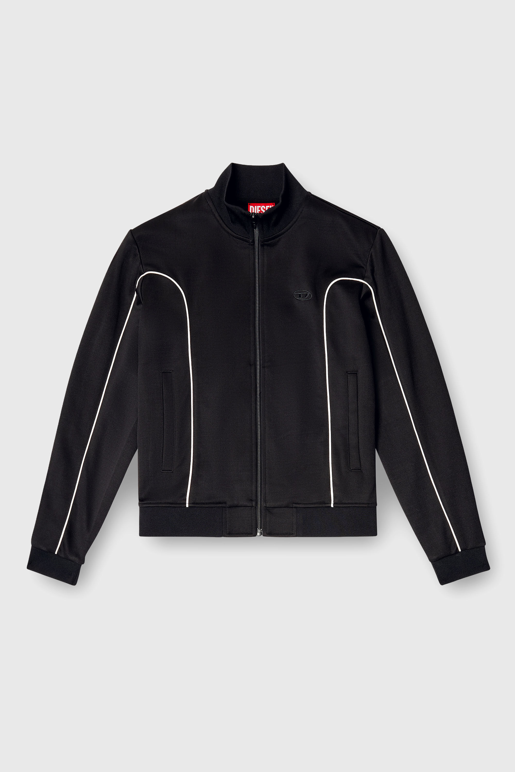 Diesel - F-LOCKING-OD, Veste en molleton avec passepoil contrastant Femme in Polychrome - 2