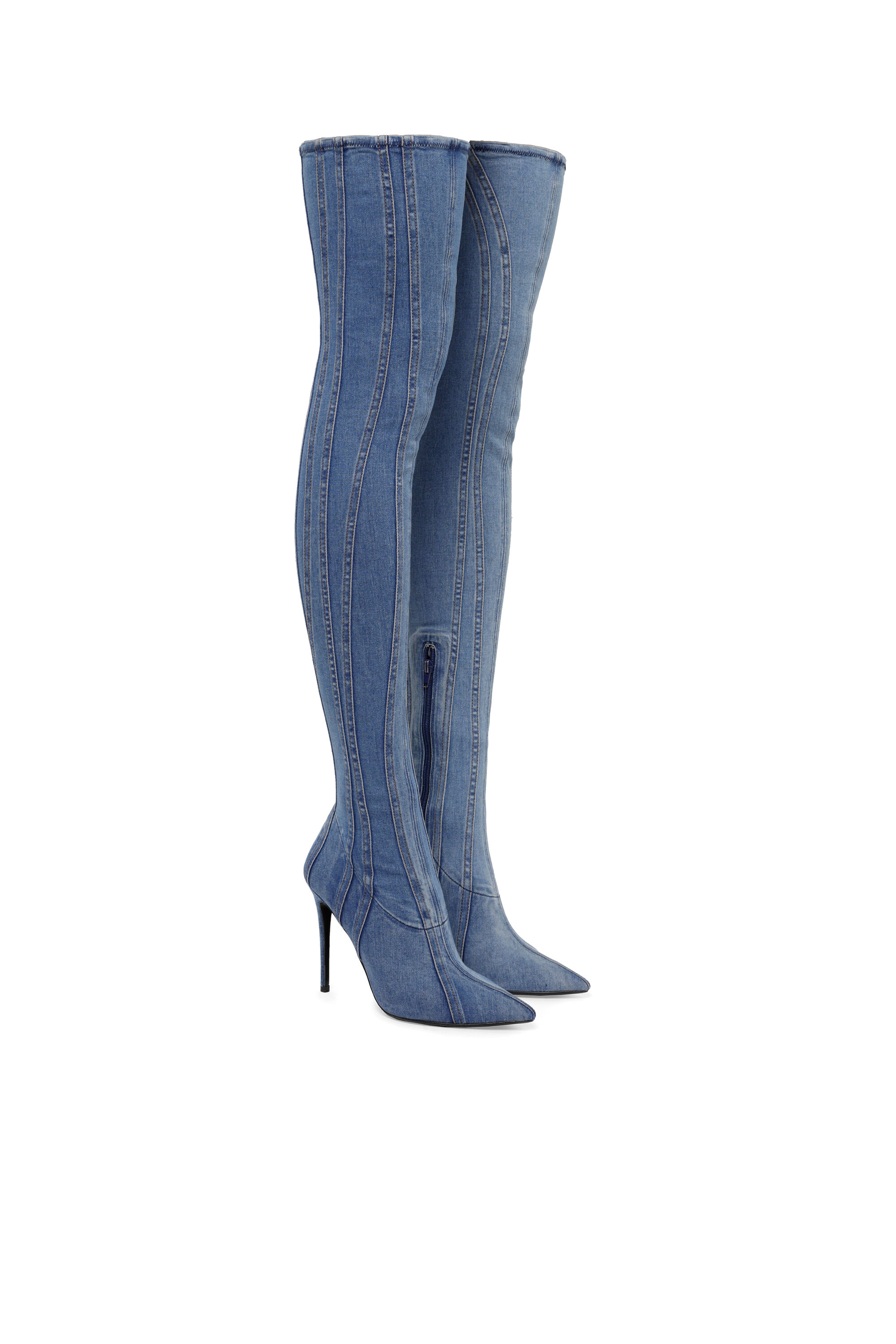 Stivali sopra il ginocchio da donna in denim Diesel D YUCCA OTK