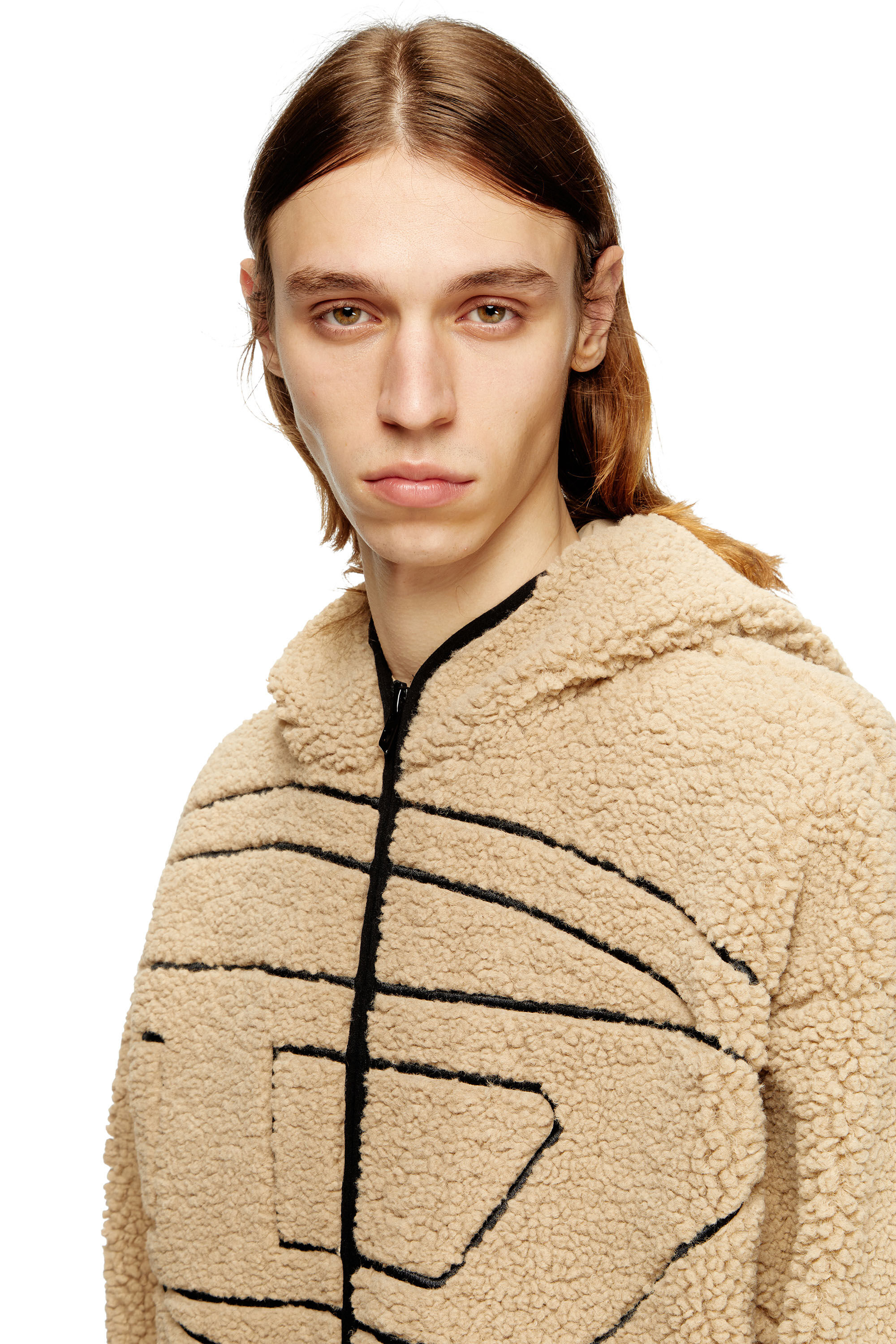Diesel - S-ZAT, Herren Teddy-Kapuzenpullover in Beige - 5