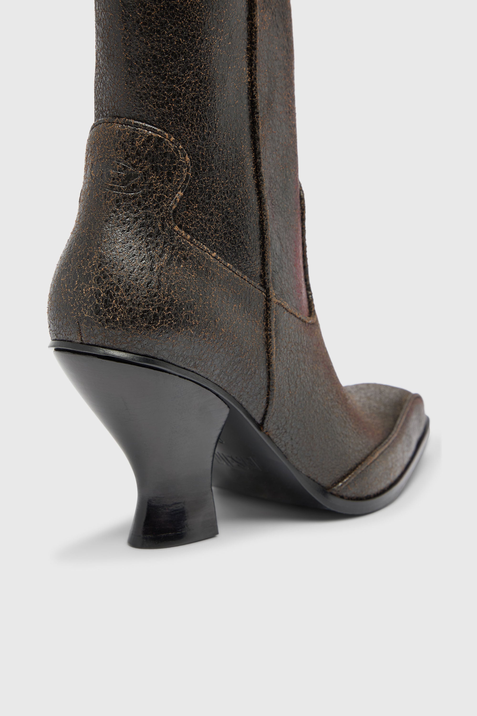 Diesel - D-LUFFY-75-AB, D-Luffy - Bottines en cuir craquel&eacute; Femme in Marron - 5