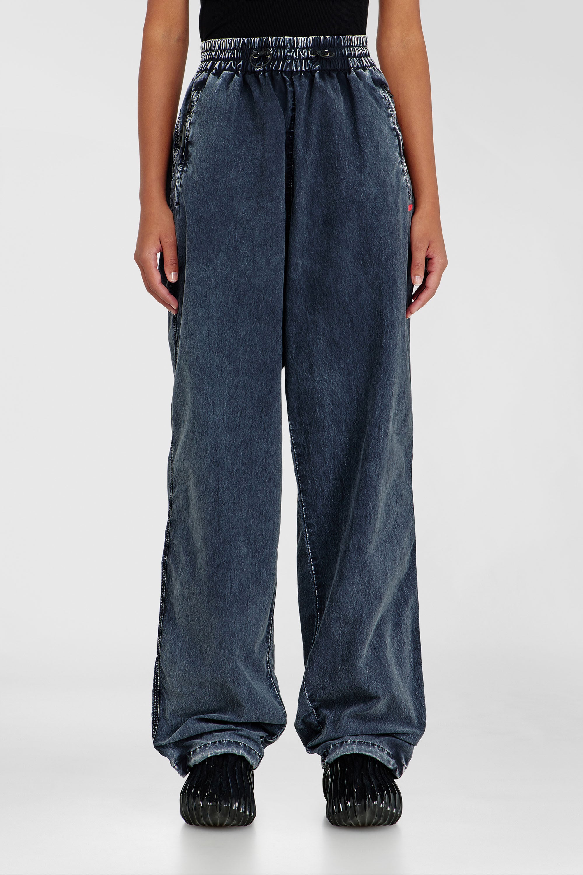 Diesel - P-APYRI, Damen Acid-wash Trackpants aus Nylon-Taslan in Dunkelblau - 3