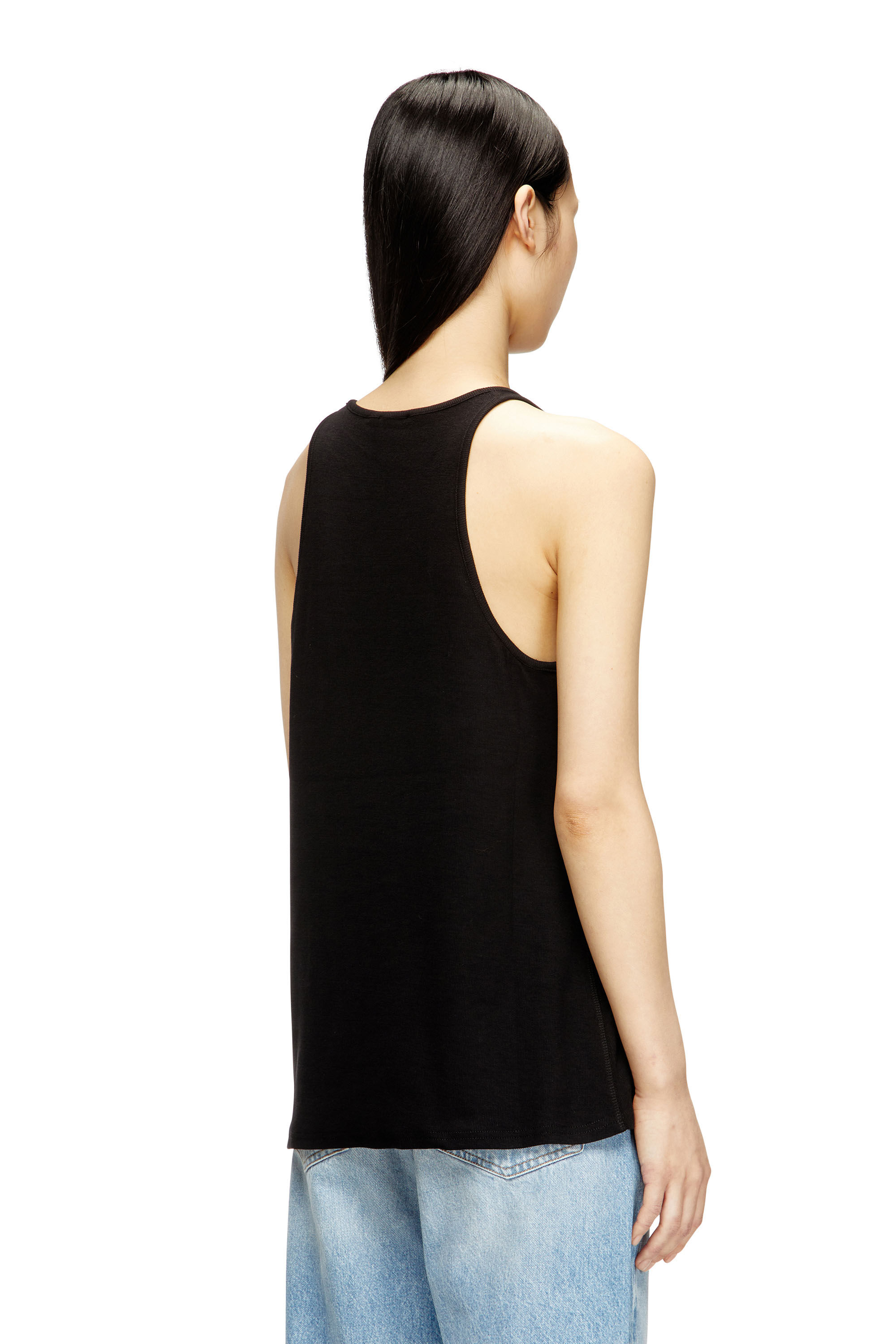 Diesel - T-IPSYA-LKDS, Damen Geripptes Tanktop mit Oval D in Schwarz - 4