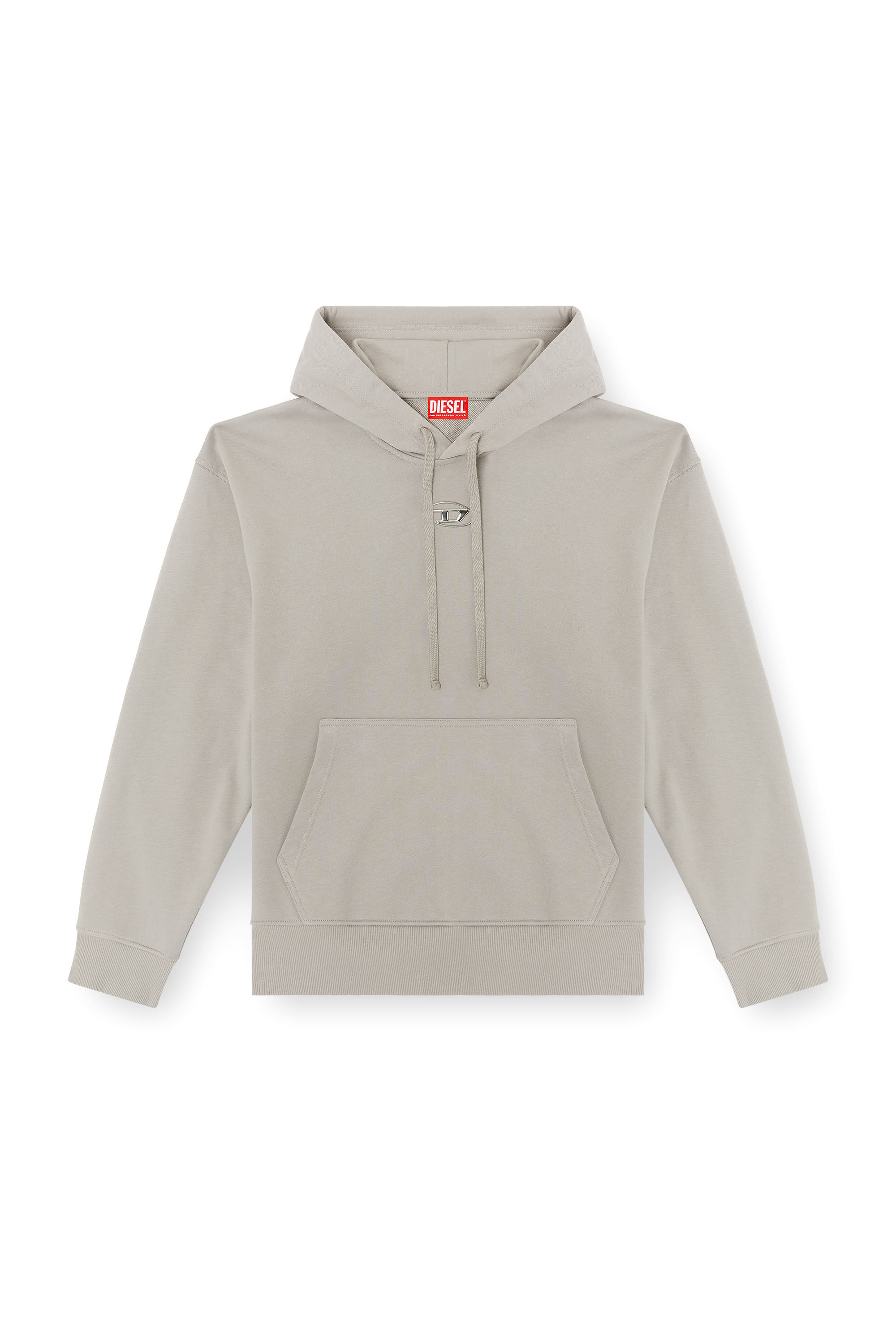 Diesel - S-MACS-HOOD-OD, Sweat-shirt à capuche oversize avec logo métallisé Homme in Gris - 2