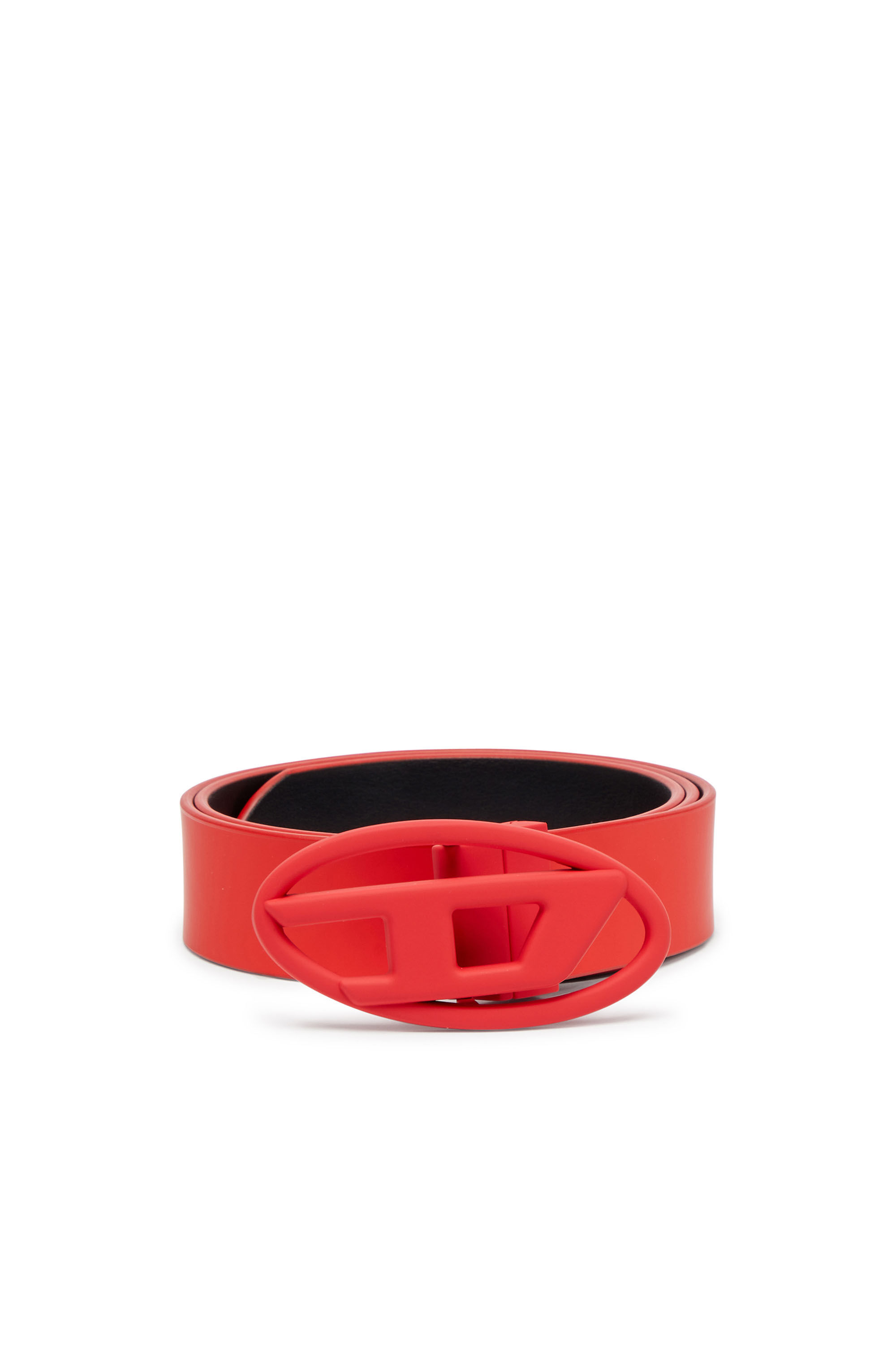 Diesel - B-1DR W REV II 30, Donna Reversible belt in rubberised leather in Rosso - Image 1