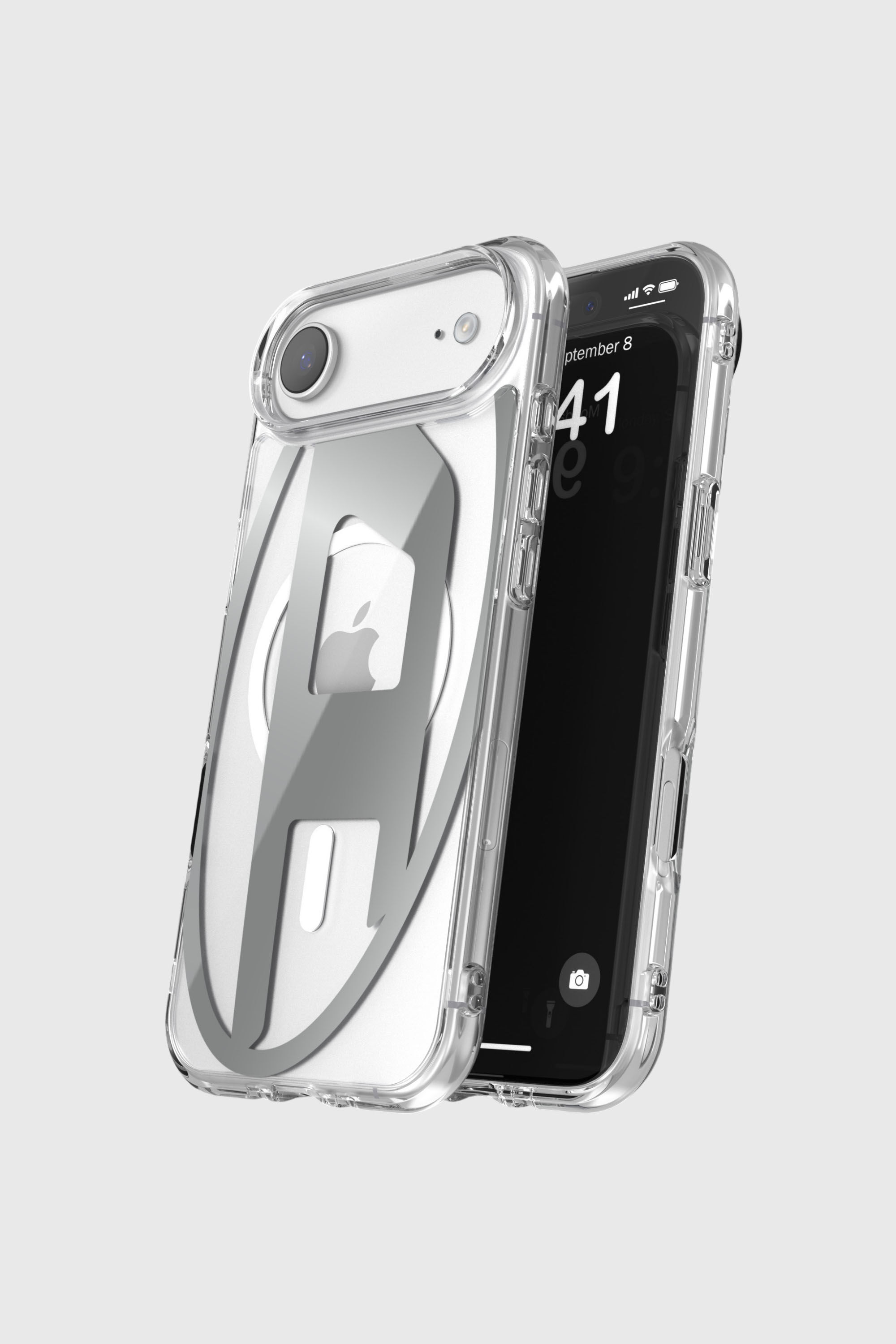 Diesel - 60412 AOP CASE, Unisex Oval D Metallic Case mit Magsafe f&uuml;r iPhone 17 Air in Grau - 4
