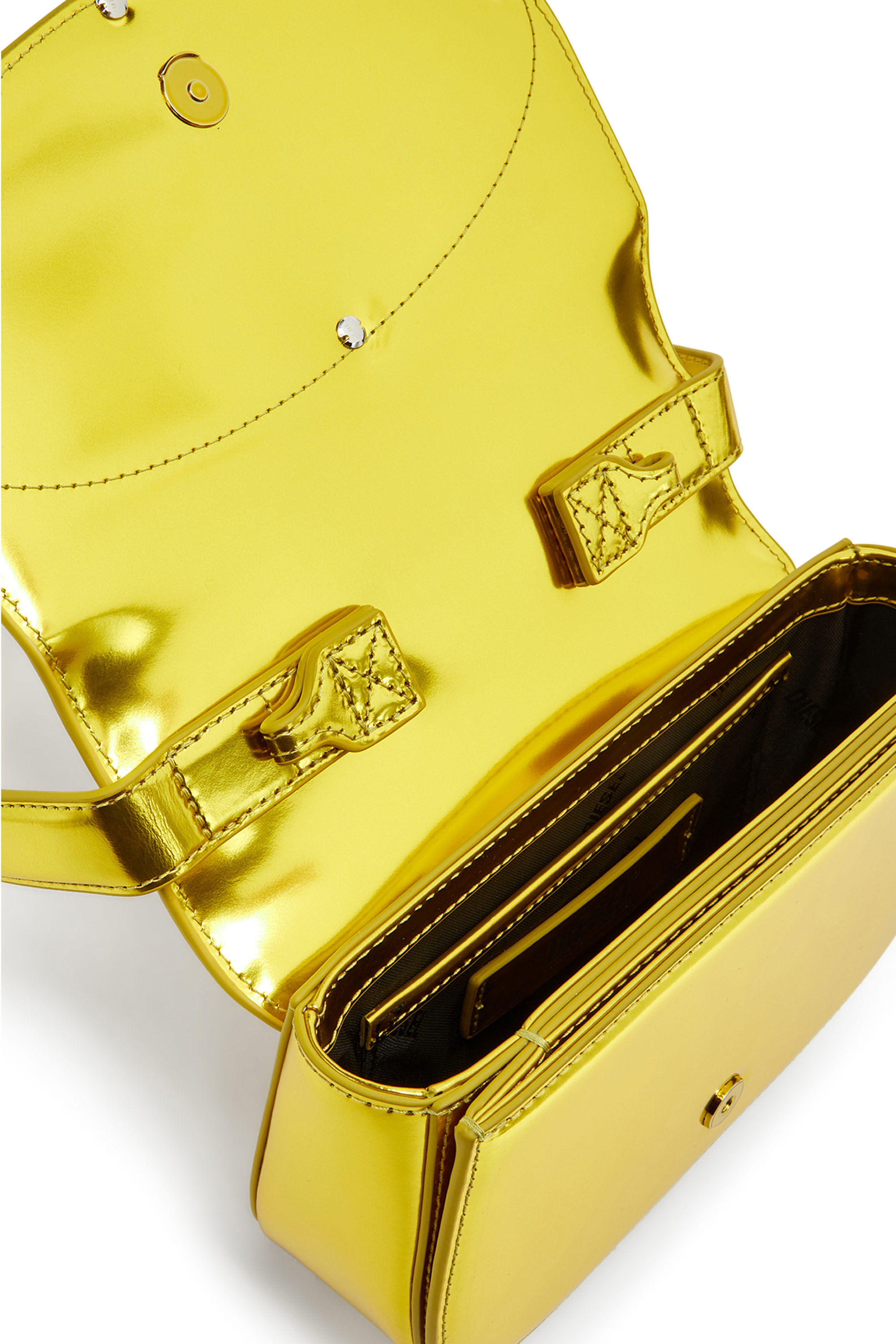 Diesel - 1DR, Damen 1DR-Ikonische Schultertasche aus Spiegel-Leder in Gelb - Image 5