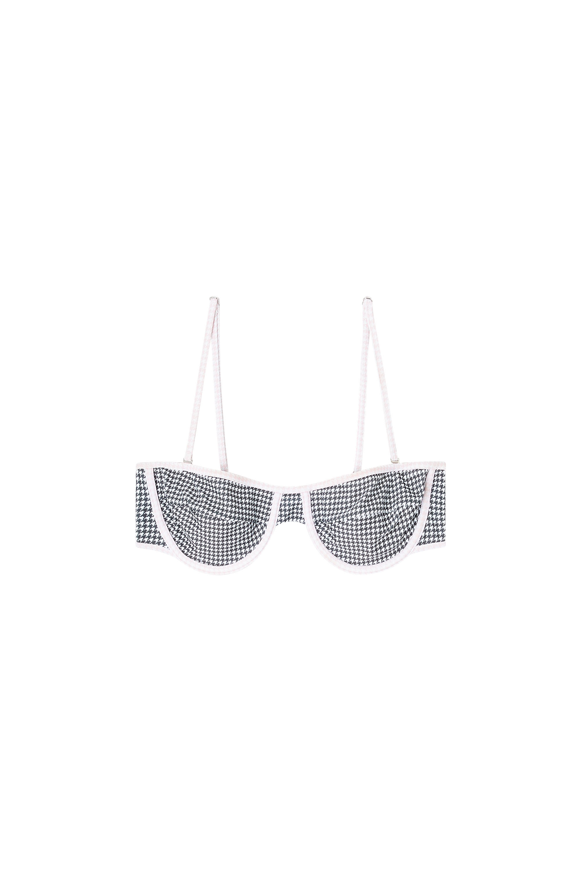 Diesel - D-WIRE-D-CORE, Haut de bikini &agrave; motif pied-de-poule Femme in Gris - 4