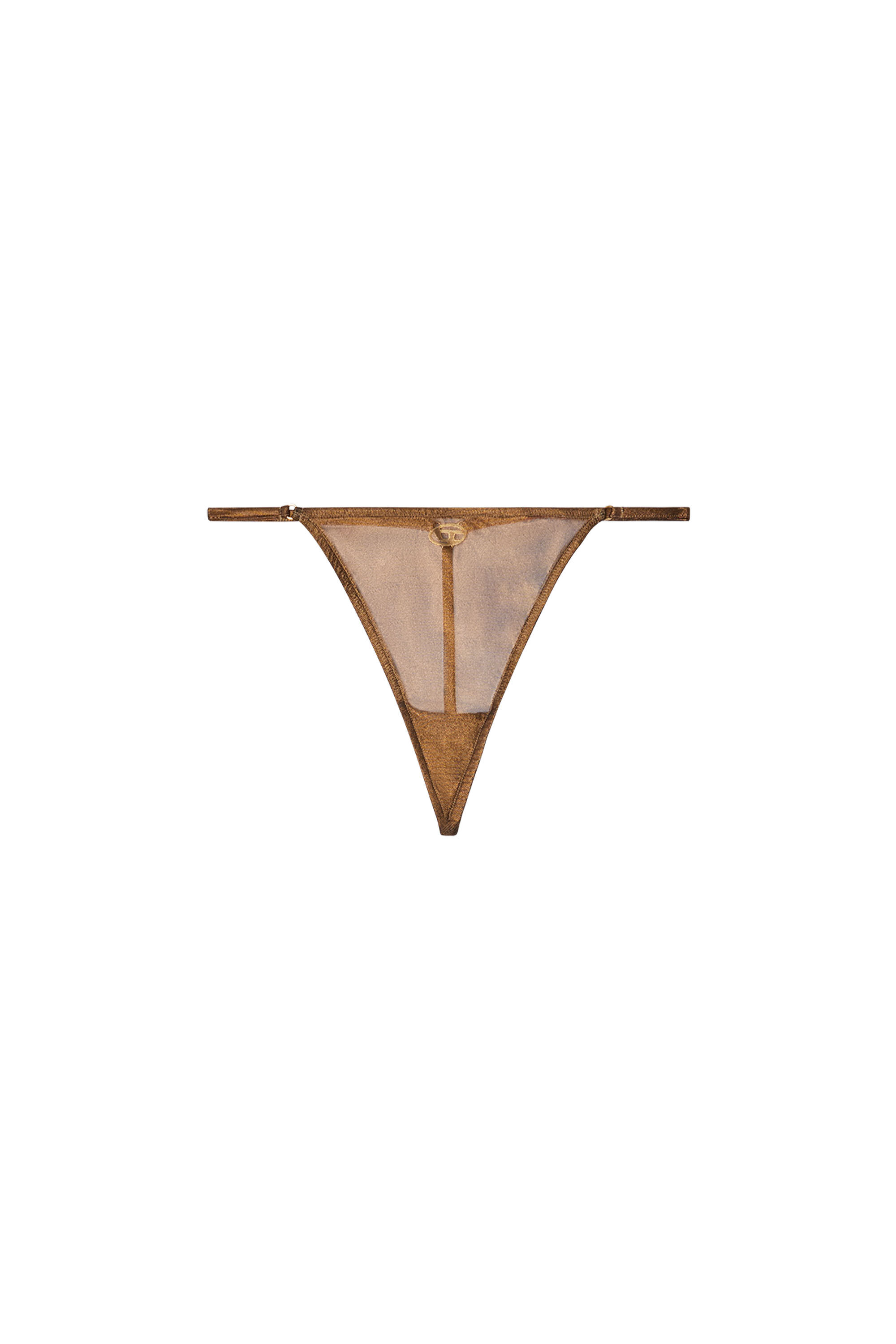 Diesel - D-STRING-GFT, Damen Durchsichtiger String mit Oval D-Detail in Gold - 2