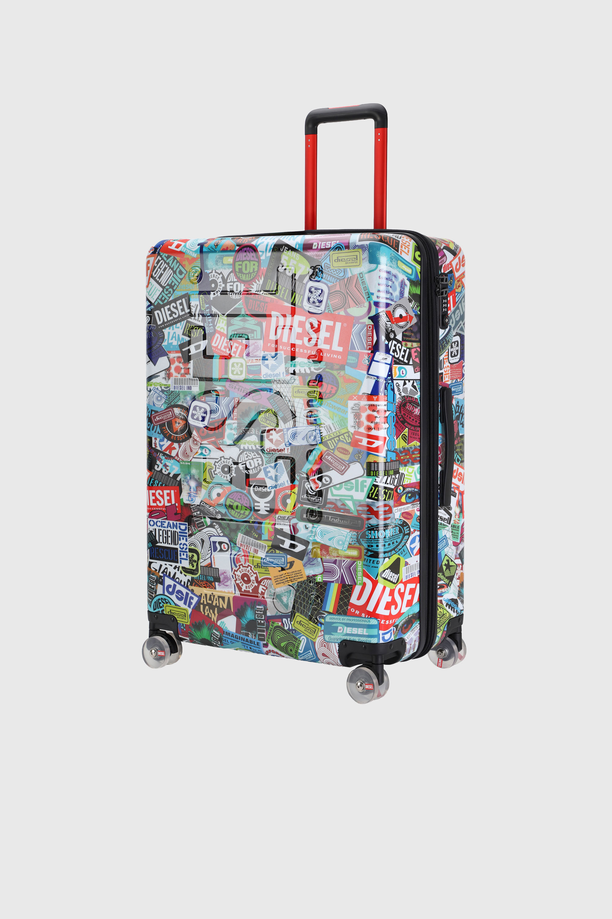 Diesel - DIESEL PC PRINTED TROLLEY-STICKERS- DSL0, Valigia stile sticker taglia L Unisex in Multicolor - 5