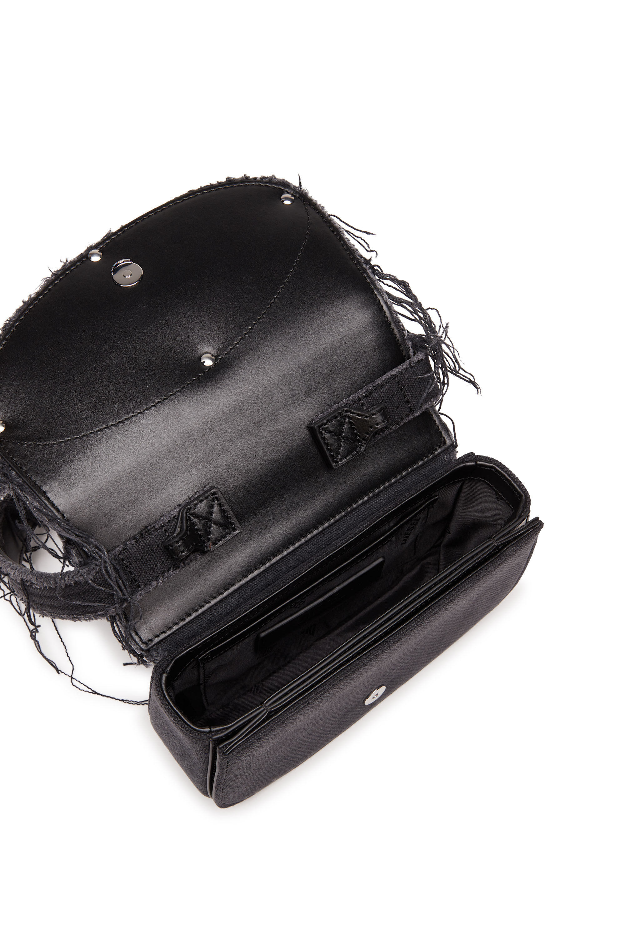Diesel - 1DR, 1DR-Iconica borsa a spalla in tela e pelle Donna in Nero - 5