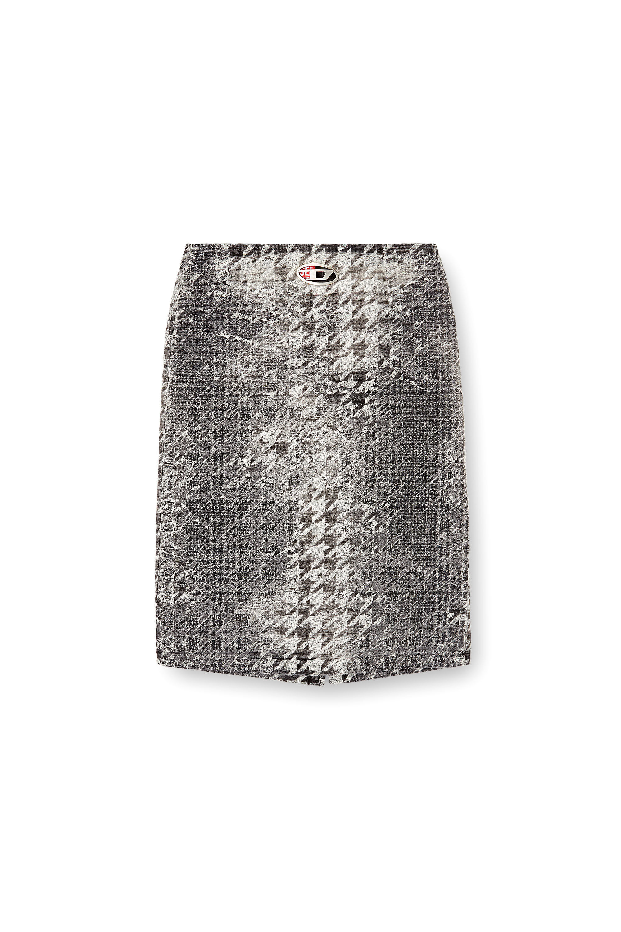 Diesel - DE- RATHIAN-FSH, Damen Midi-Rock aus Prince-of-Wales-Jacquard-Denim in Schwarz/Weiss - 2