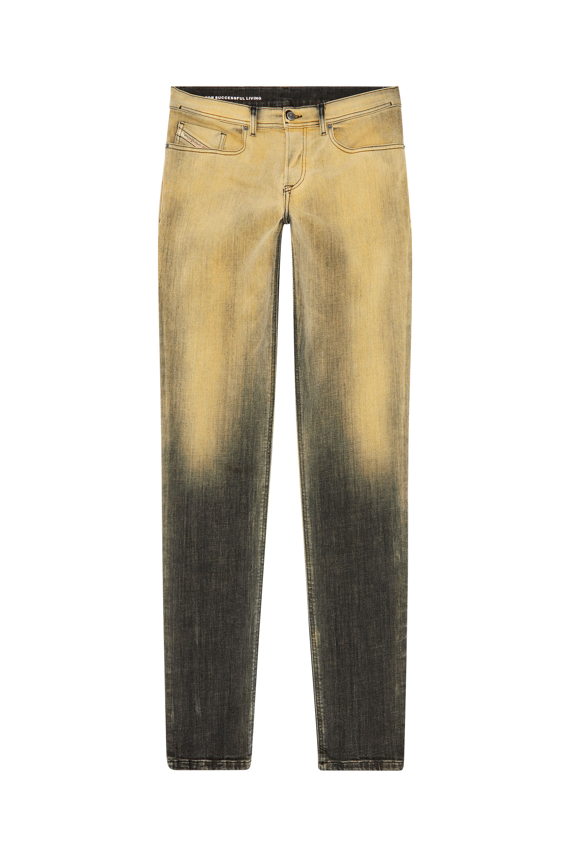 Diesel - Herren Regular Jeans 2023 D-Finitive 09J85, Schwarz/Gelb - 2