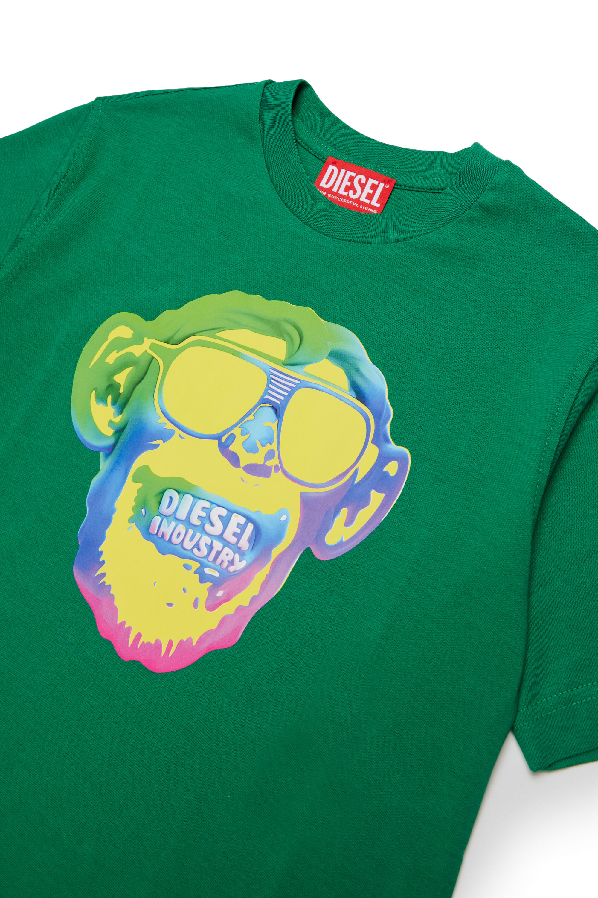Diesel - TMONKEY OVER, T-shirt avec imprim&eacute; singe Homme in Vert - 3