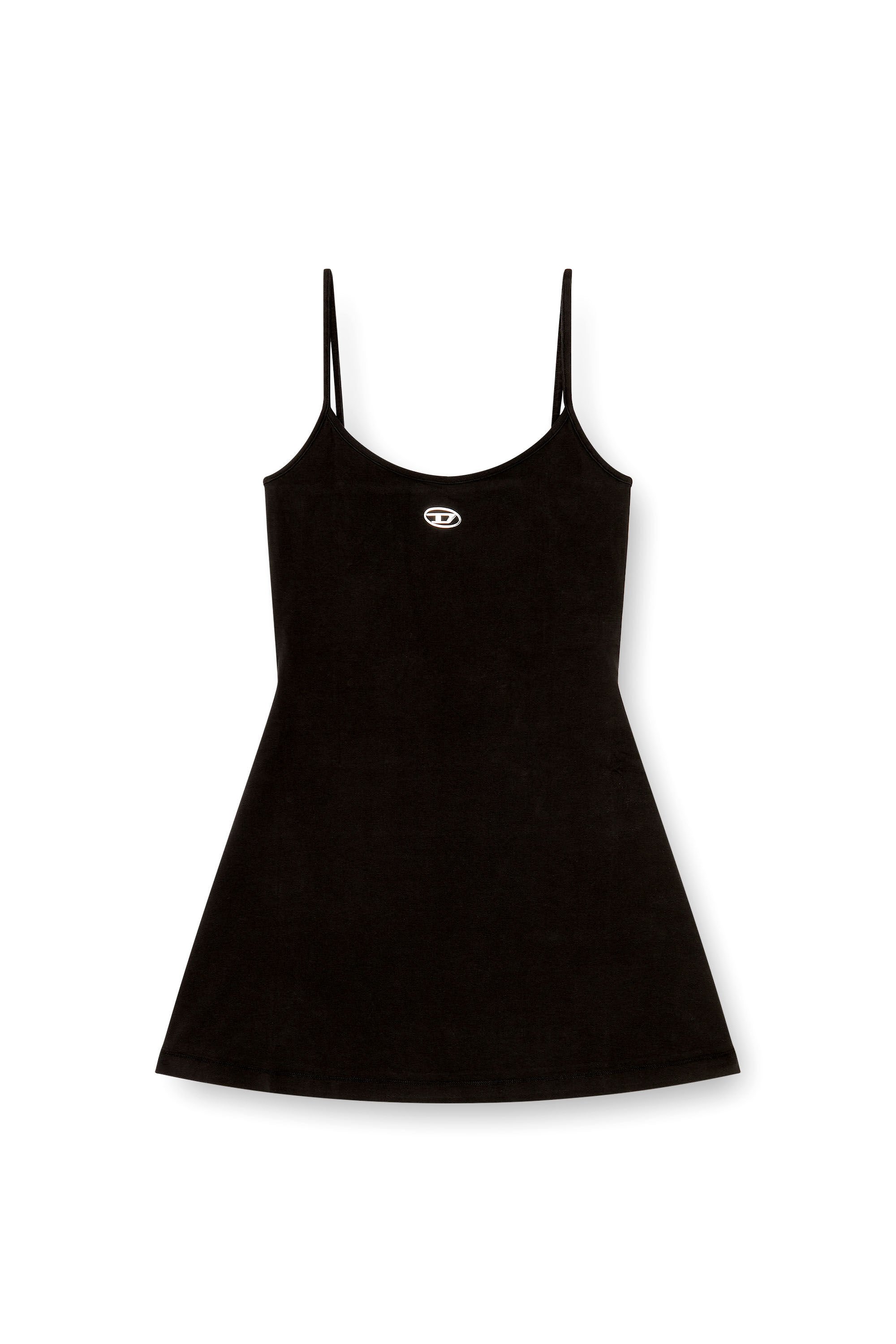 Diesel - D-NEWHOP-OD, Damen Minikleid aus Baumwolle mit Oval D Logo in Schwarz - 2
