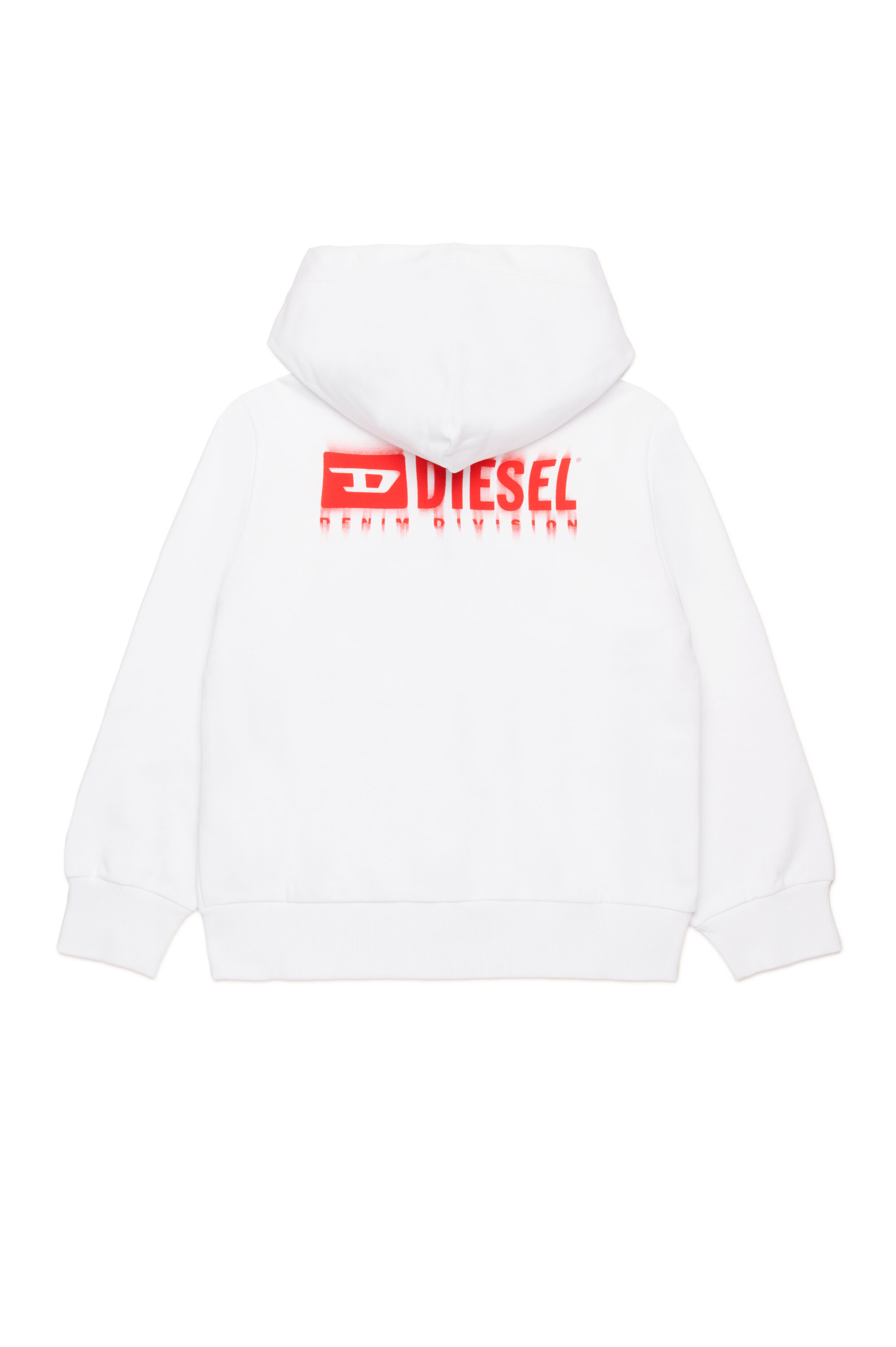 Diesel - SVOUGZIP OVER, Felpa con cappuccio, zip e logo sbavato Uomo in Bianco - 2