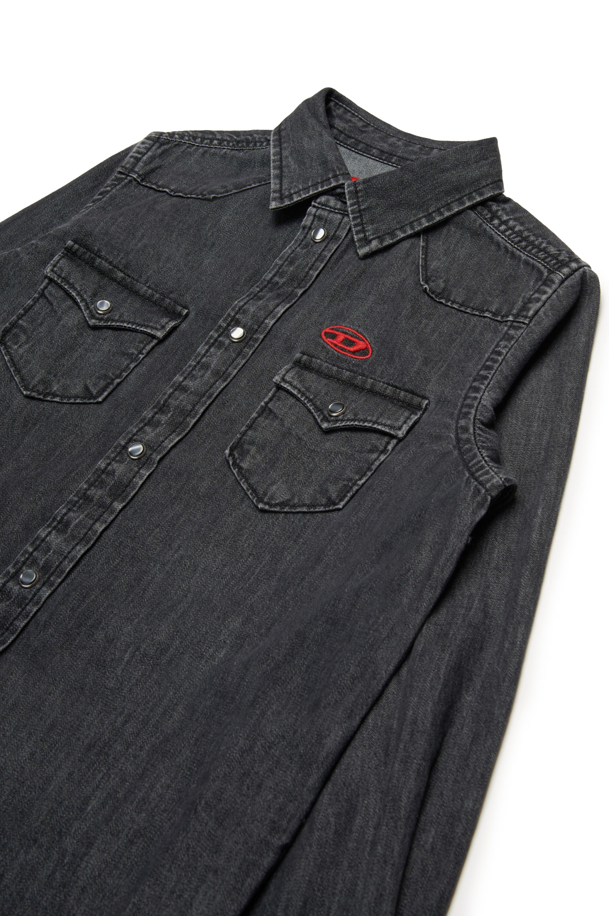 Diesel - CEKO, Camicia western in denim Uomo in Nero - 3