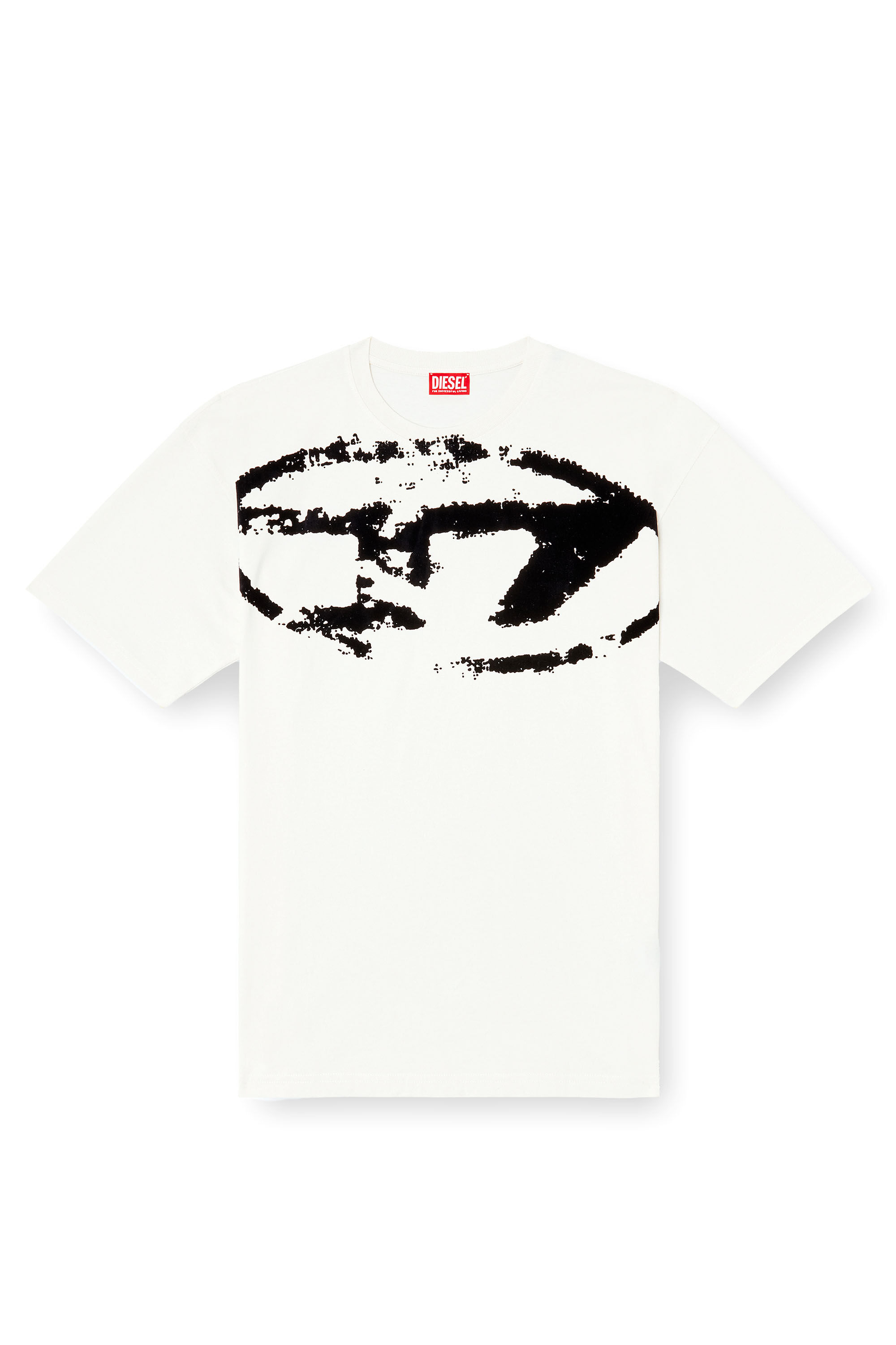 Diesel - T-BOXT-N14, Herren T-Shirt mit beflocktem Distressed-Logo in Wei&szlig; - 2