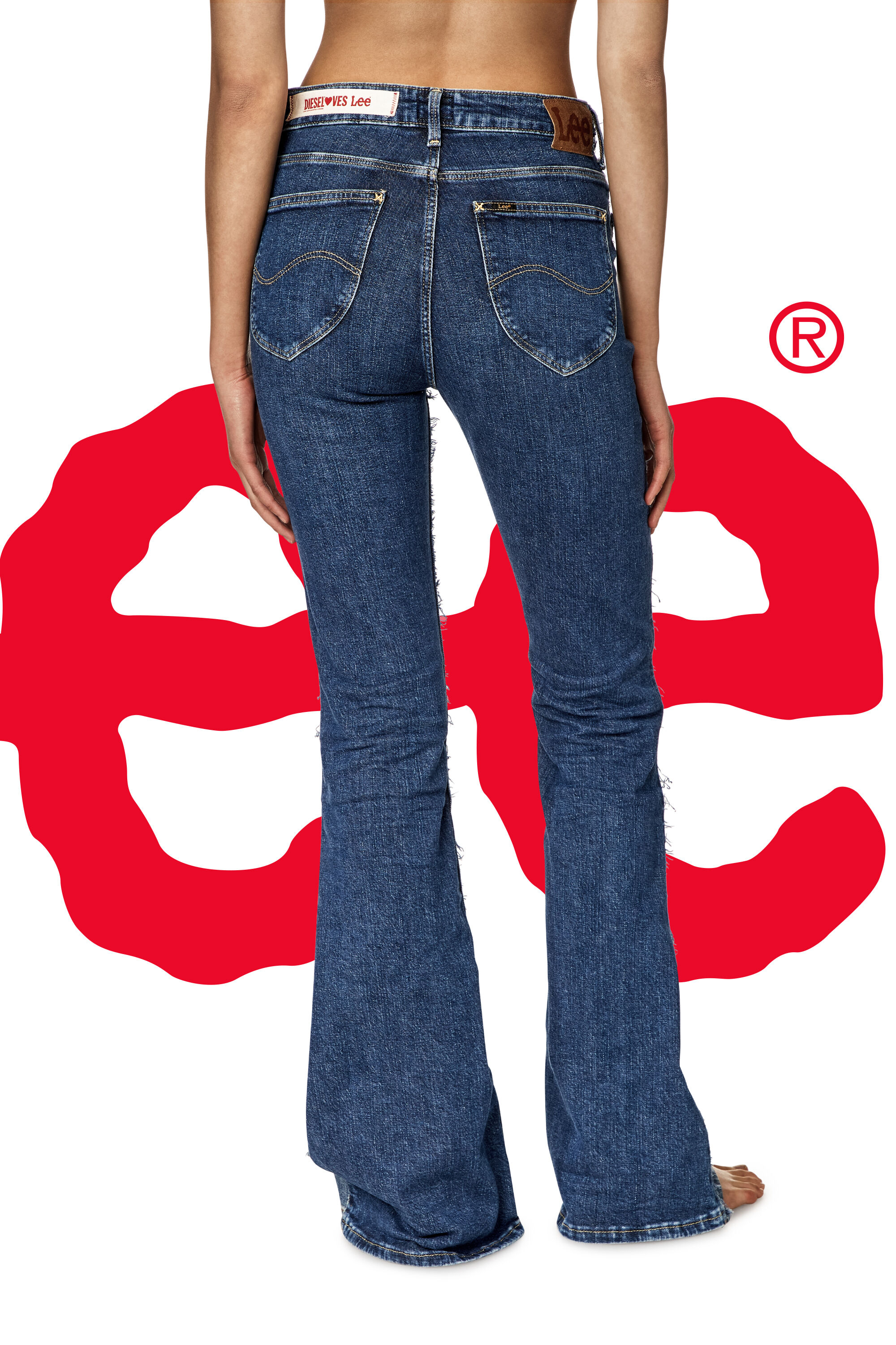 Diesel - Woman Bootcut and Flare Jeans Dieseloves 01 09K46, Medium blue - Image 6