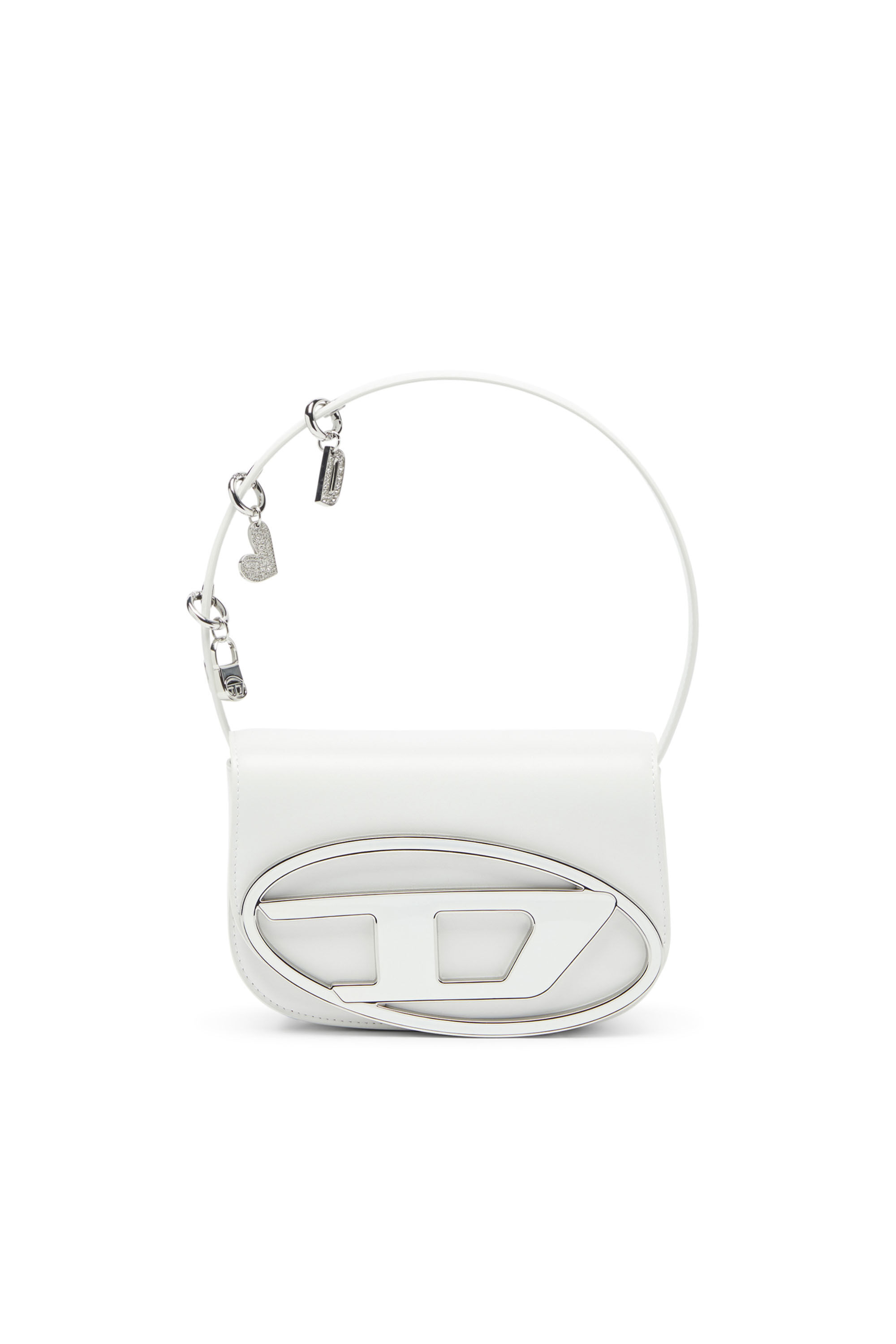 Diesel - 1DR, 1DR - Sac iconique &agrave; bandouli&egrave;re en cuir avec breloques poign&eacute;e Femme in Blanc - 1