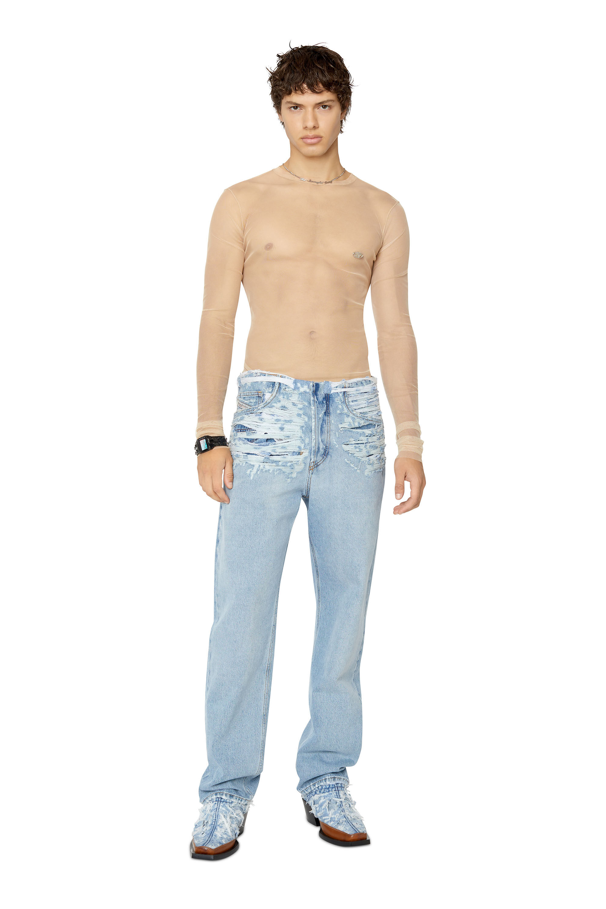 Diesel - Straight Jeans 2010 D-Macs 007N7, Bleu Clair - Image 1