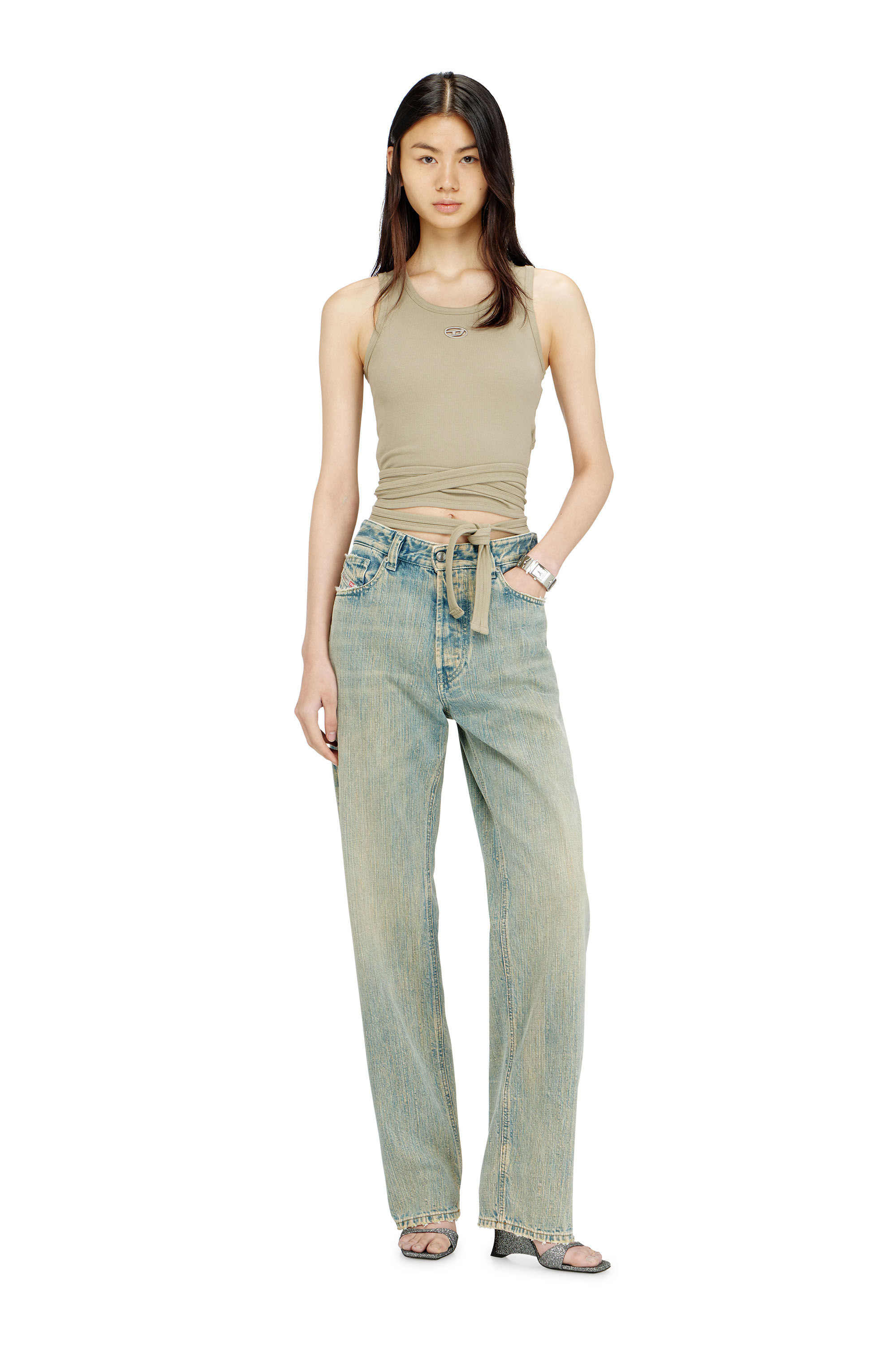 Diesel - T-ANKY-TAIL-S1, Crop top con design avvolgente Donna in ToBeDefined - 1