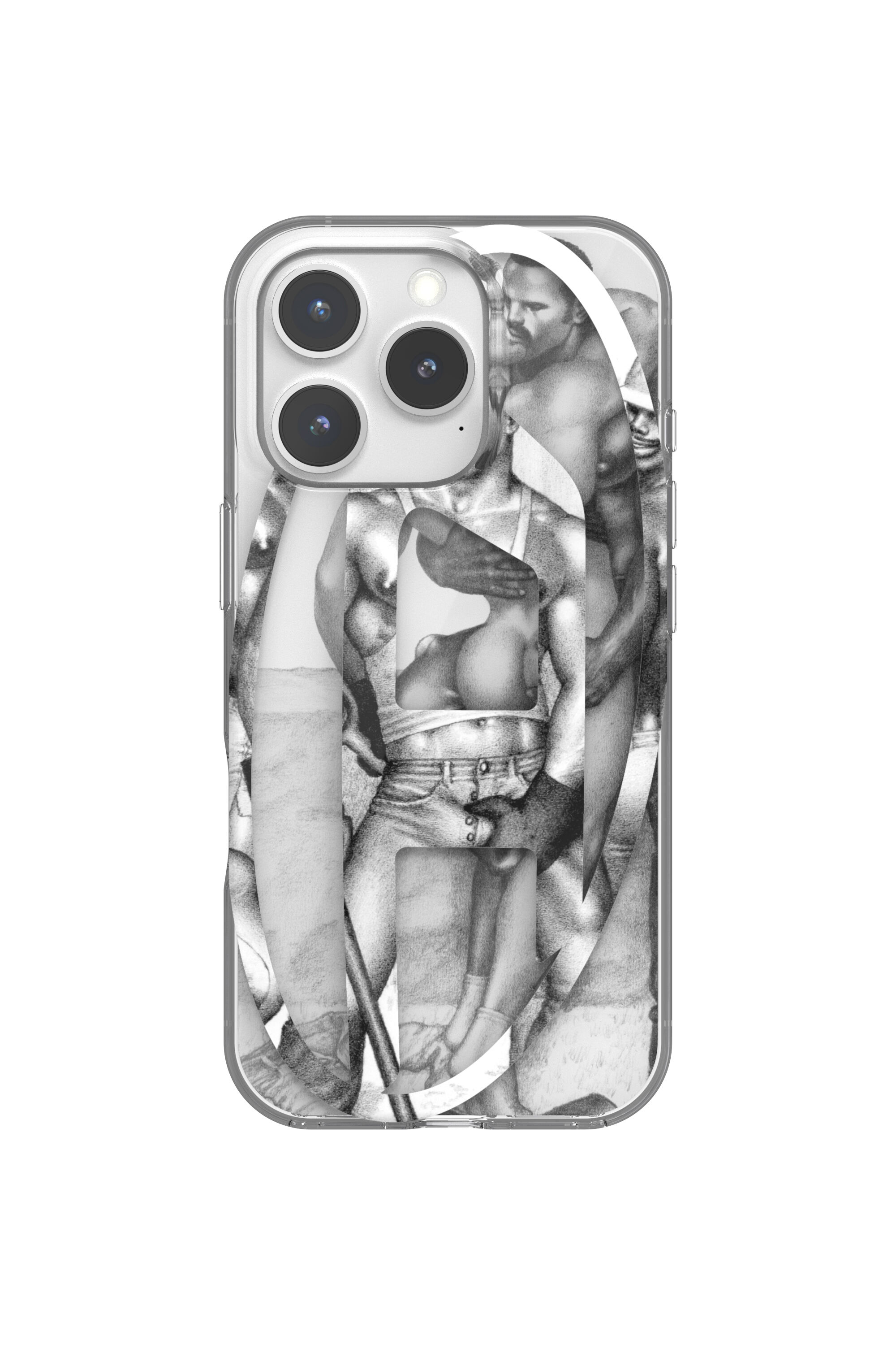 Diesel - 60388 DIESEL TOM OF FINLAND AOP CASE, Unisex ToFF Case iPhone 16 Pro in Grau - 4
