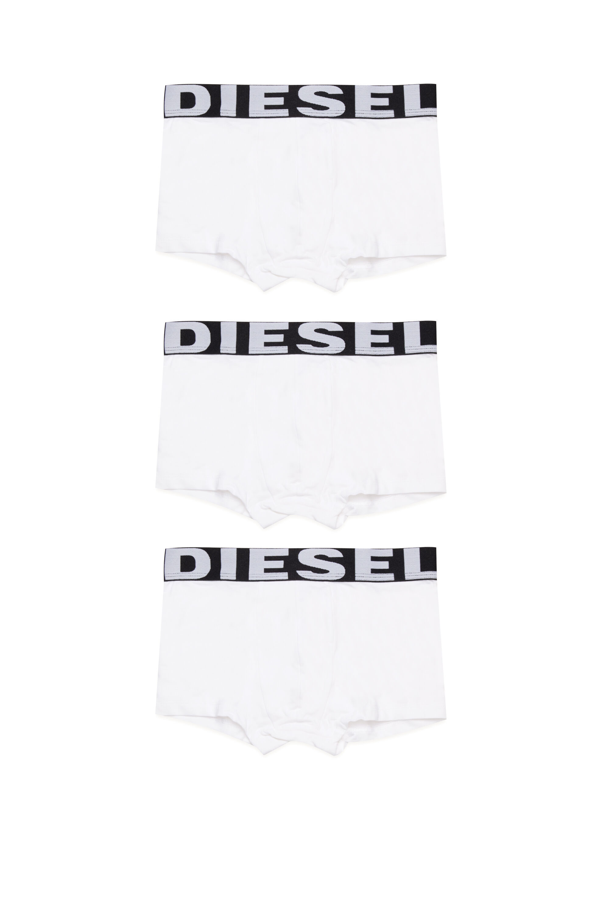 Diesel - UMBX-UPARRYTHREEPACK-DSL, Uomo Boxer lungo con maxi logo in vita in Bianco - Image 1