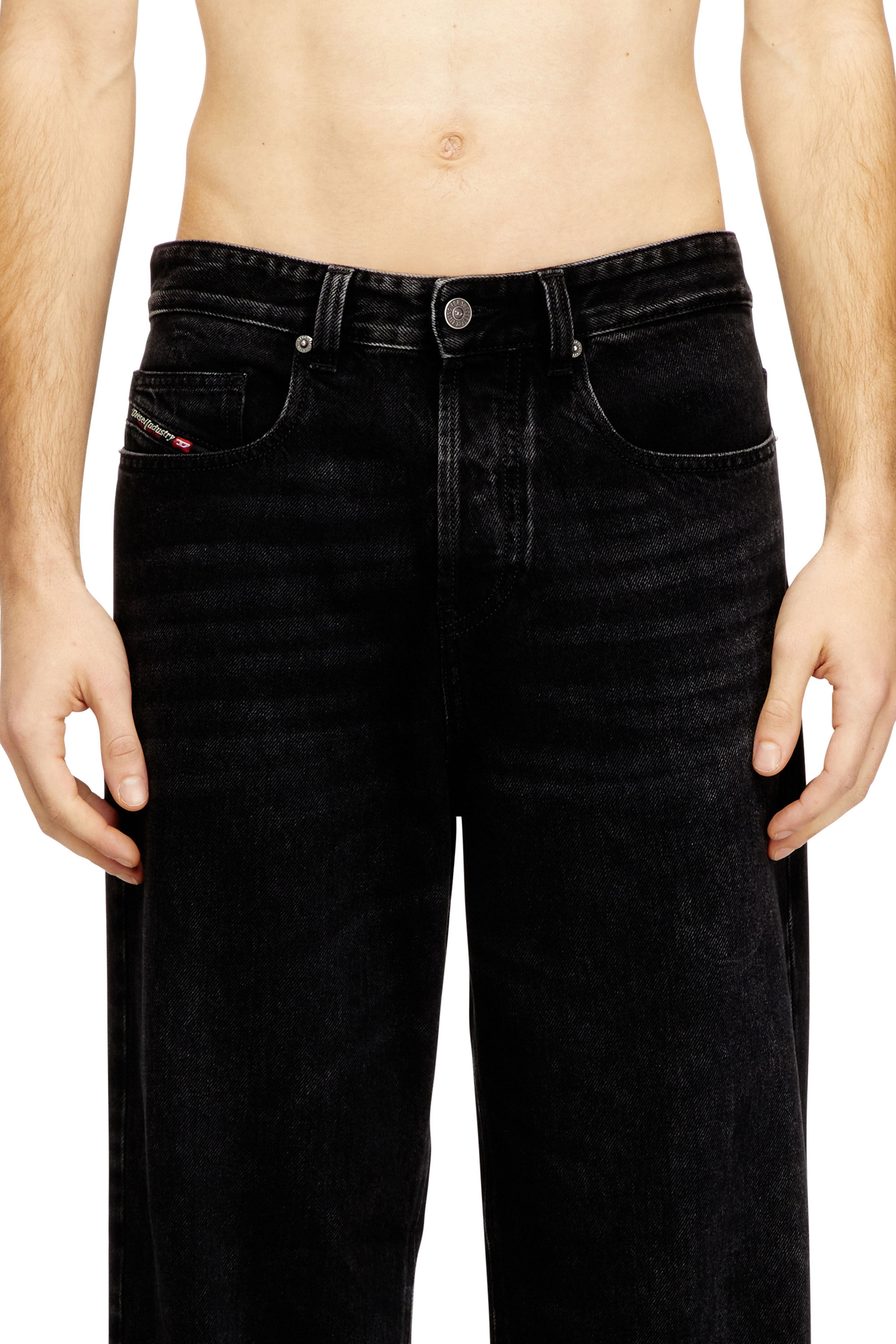 Diesel - Relaxed Jeans 2001 D-Macro 09P09 Homme, Noir/Gris foncé - Image 5