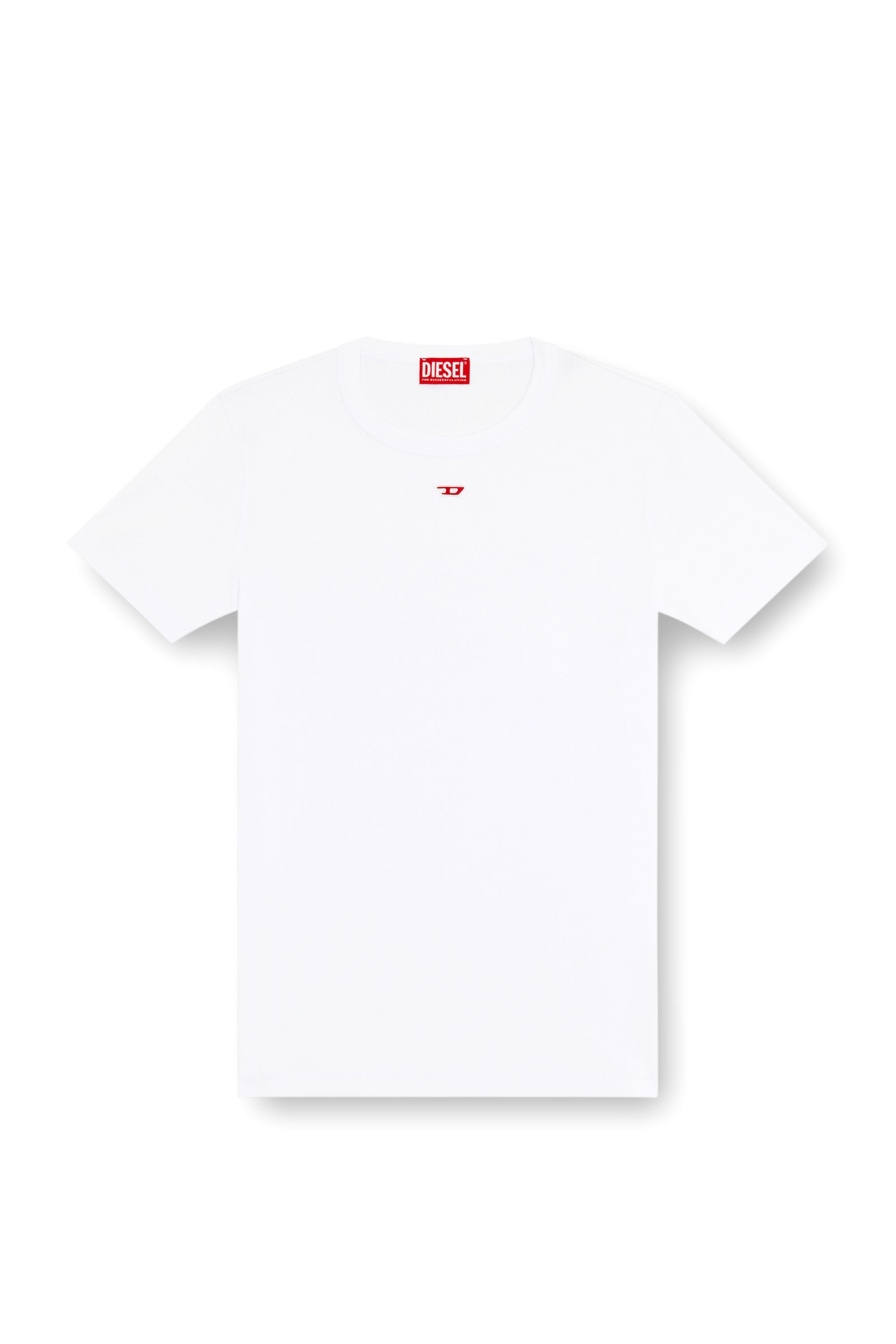 Diesel - D-RIBBER-N, Uomo T-shirt con logo D applicato in Bianco - Image 2