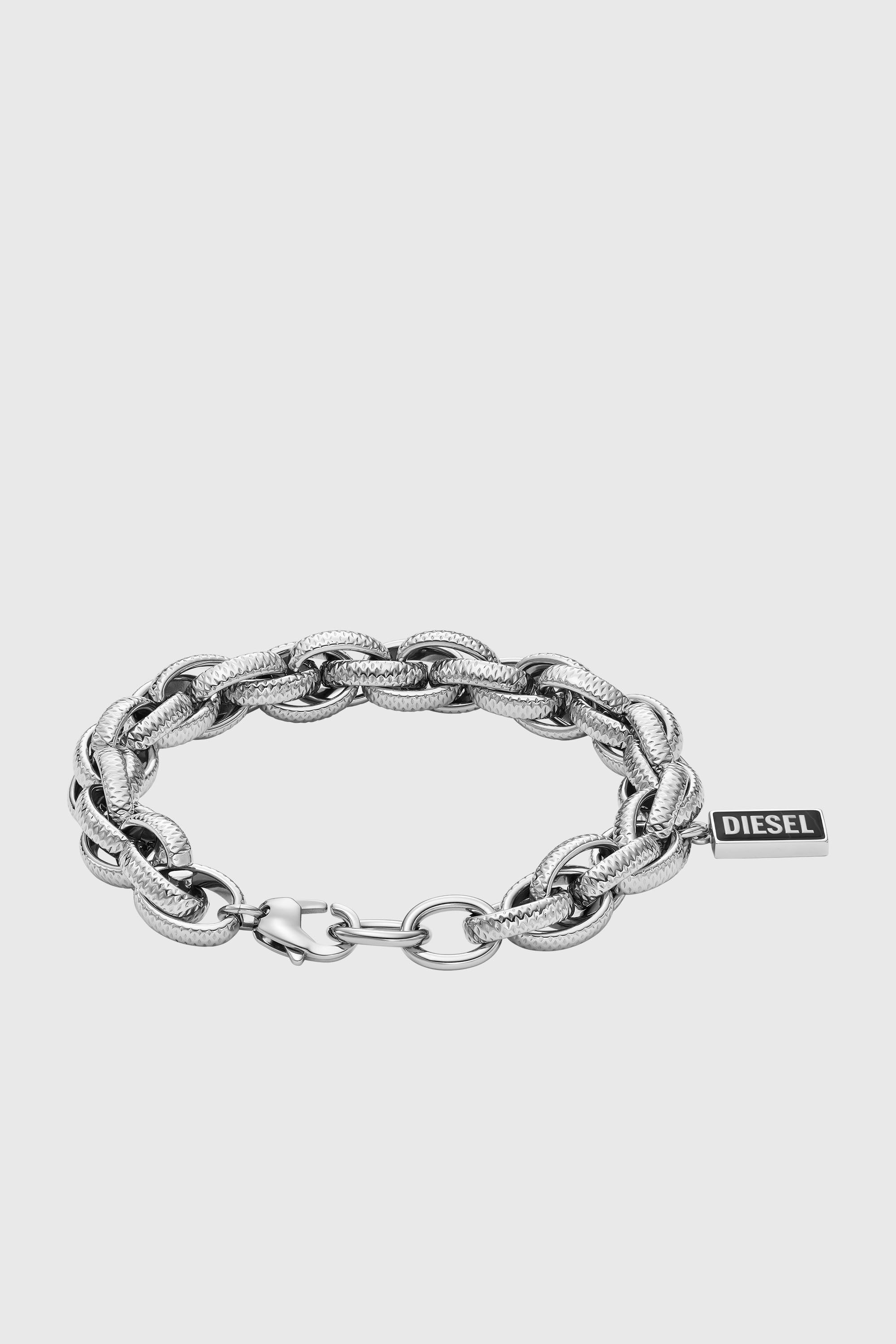 Diesel - DX1514, Bracciale a catena in agata nera Unisex in Argento - 2
