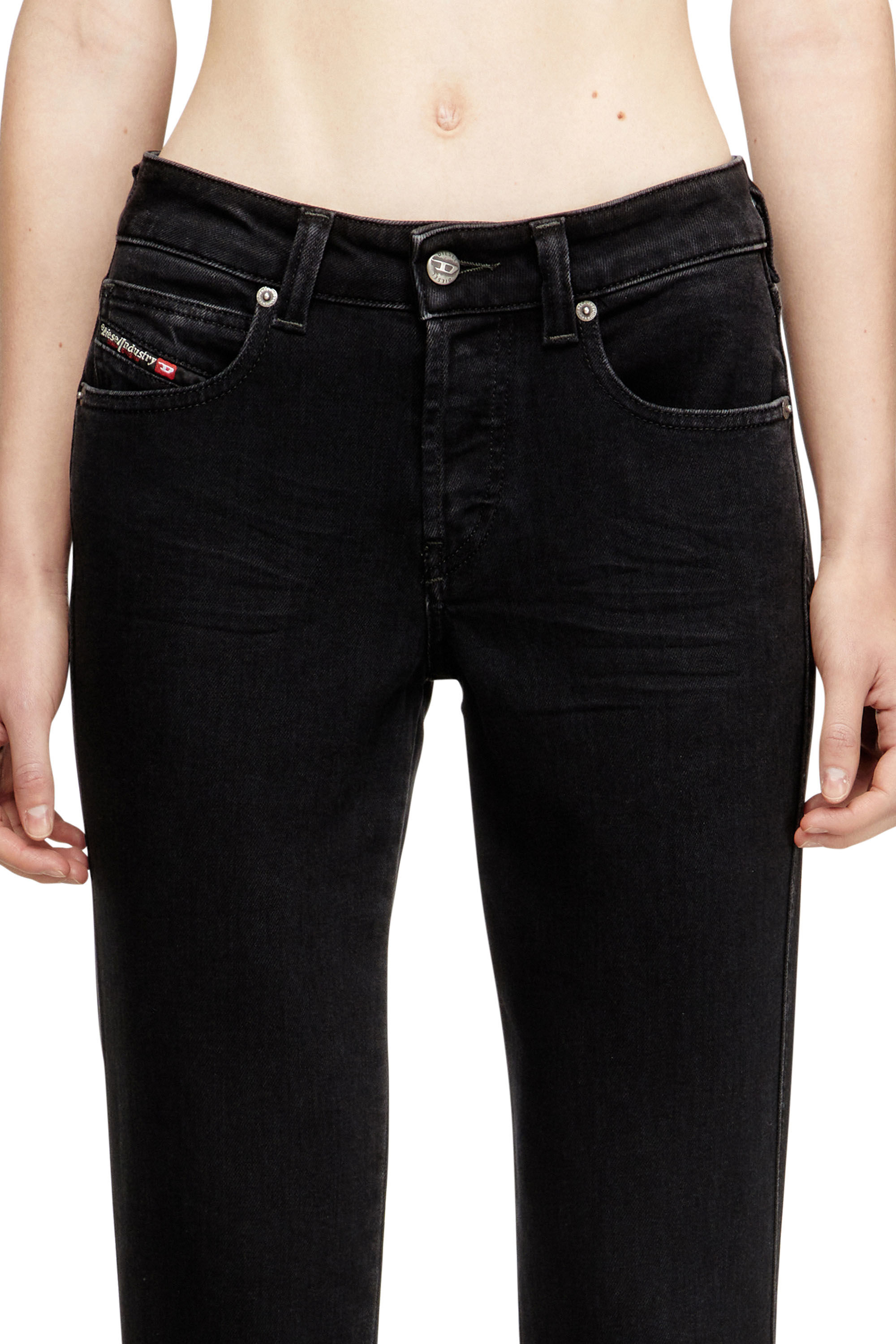 Diesel - Slim Jeans 1992 D-Jiann 09N89 Donna, Nero/Grigio scuro - Image 4