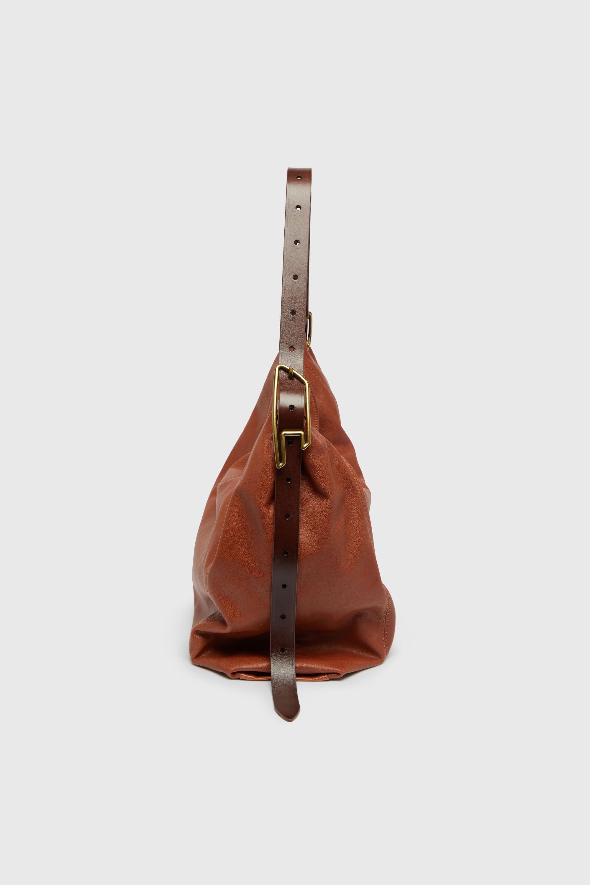 Diesel - D-LINE HOBO L, D-Line-Borsa hobo in pelle lucida Donna in Marrone - 5