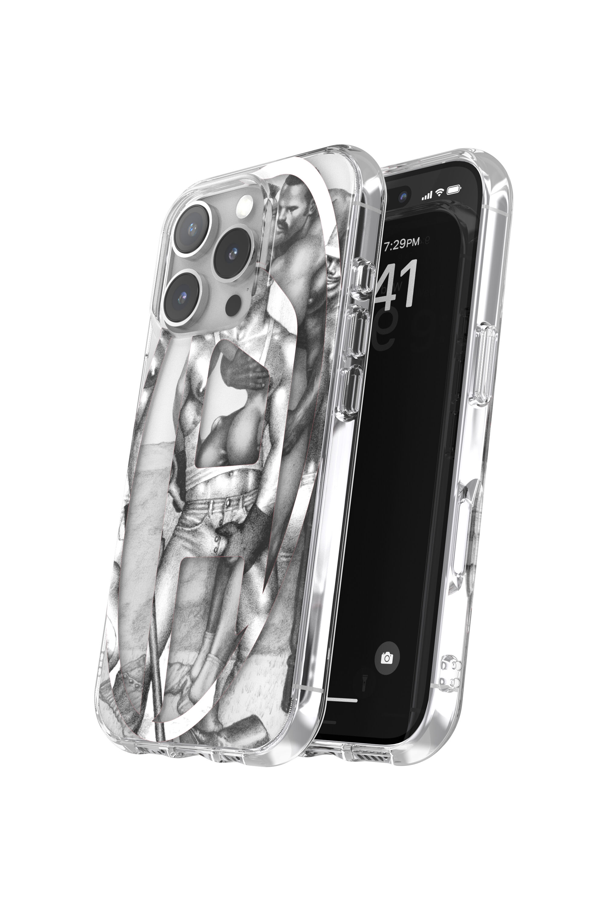 Diesel - 60388 DIESEL TOM OF FINLAND AOP CASE, Unisex ToFF Case iPhone 16 Pro in Grau - 3